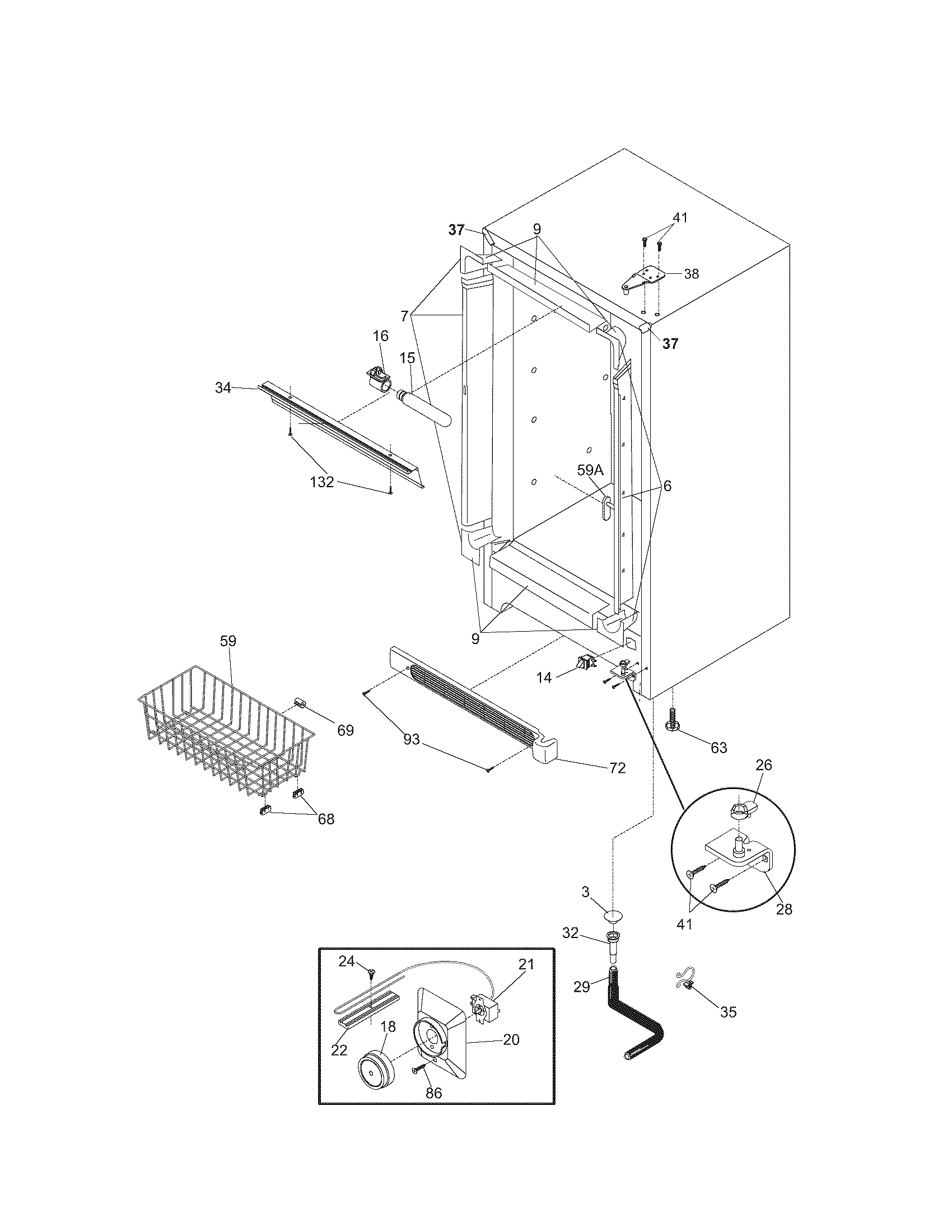 Kenmore 25327422701 cabinet diagram