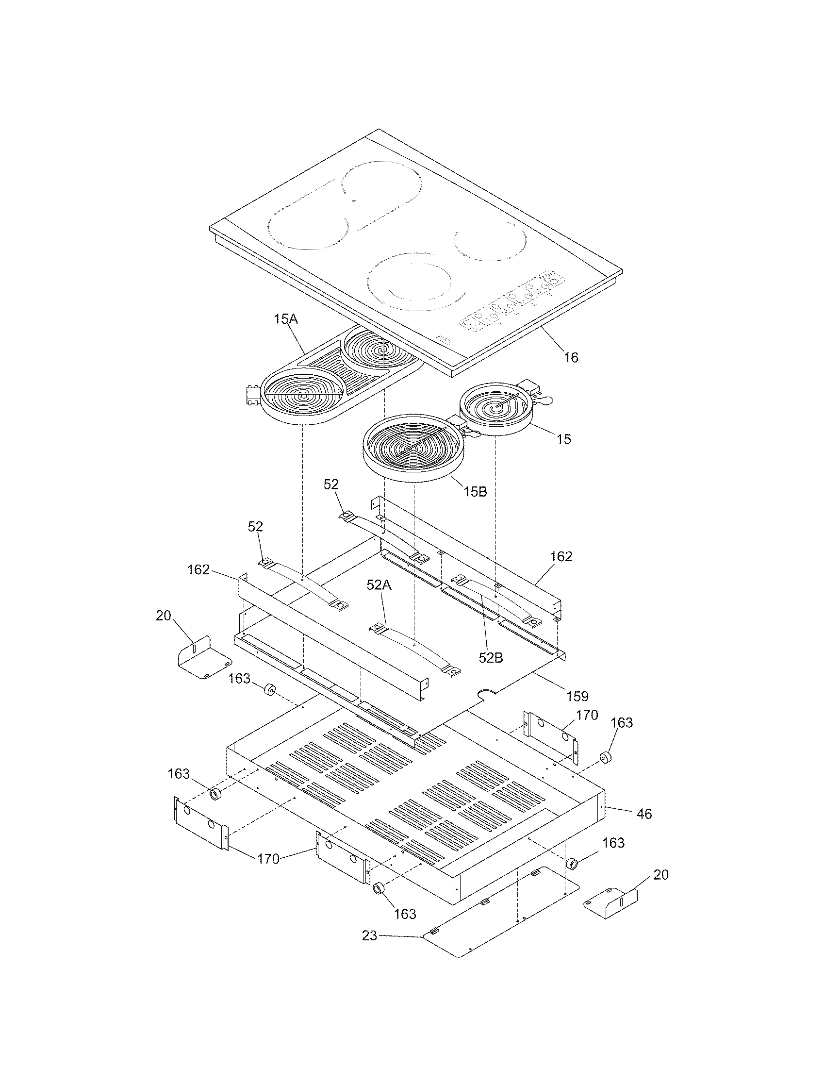 Kenmore Elite 79043993700 maintop diagram