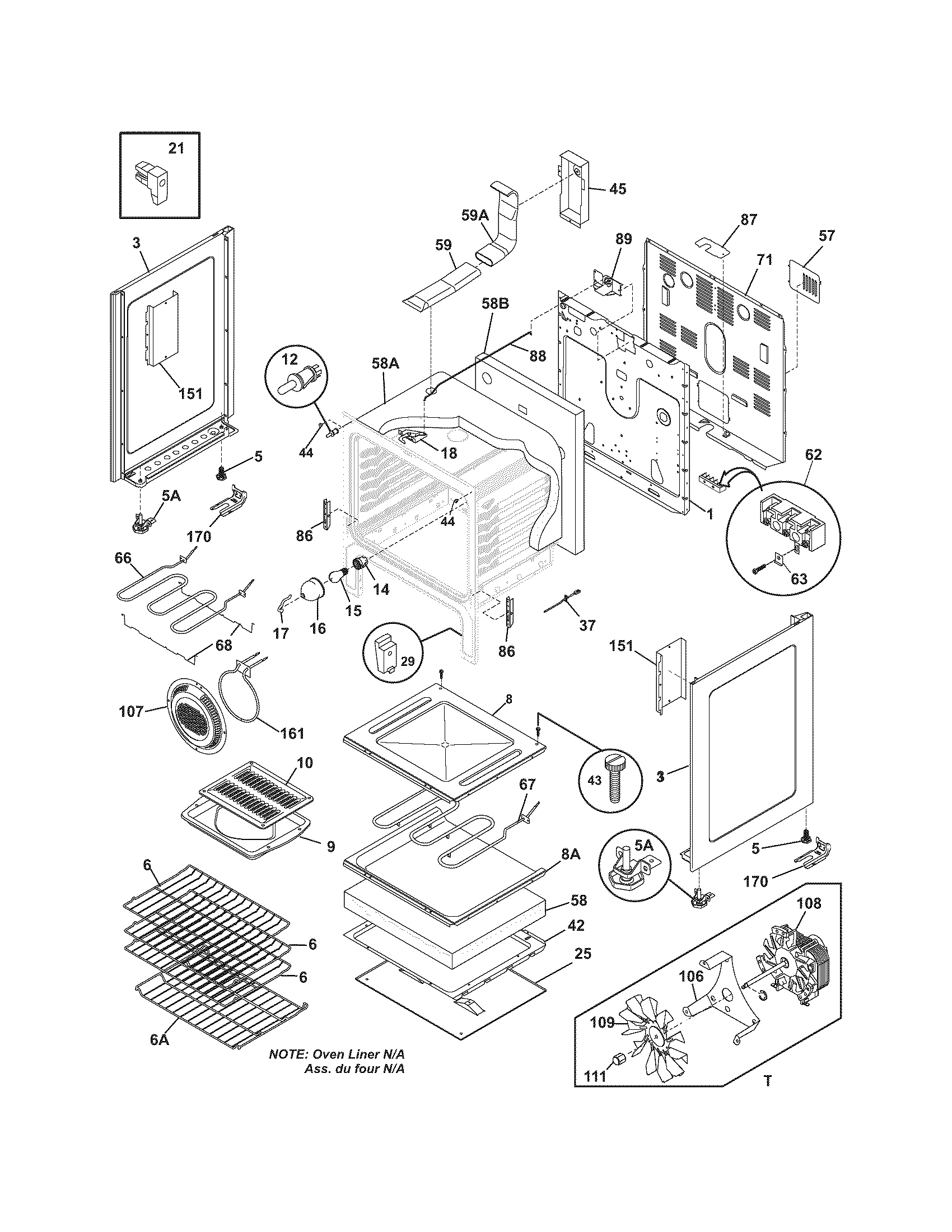Frigidaire GLEF389HSB body diagram