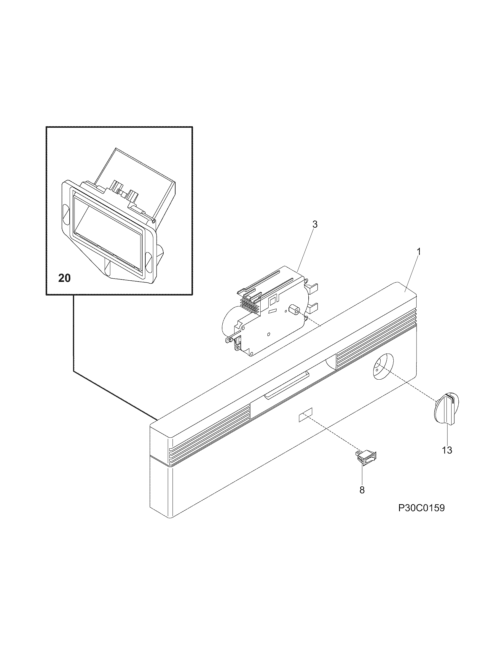 Frigidaire FDB130RGQ2 control panel diagram