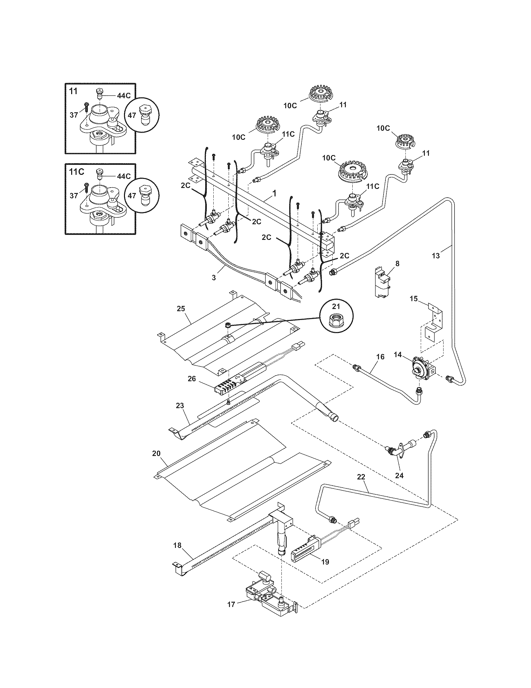 Kenmore 79071562700 burner diagram