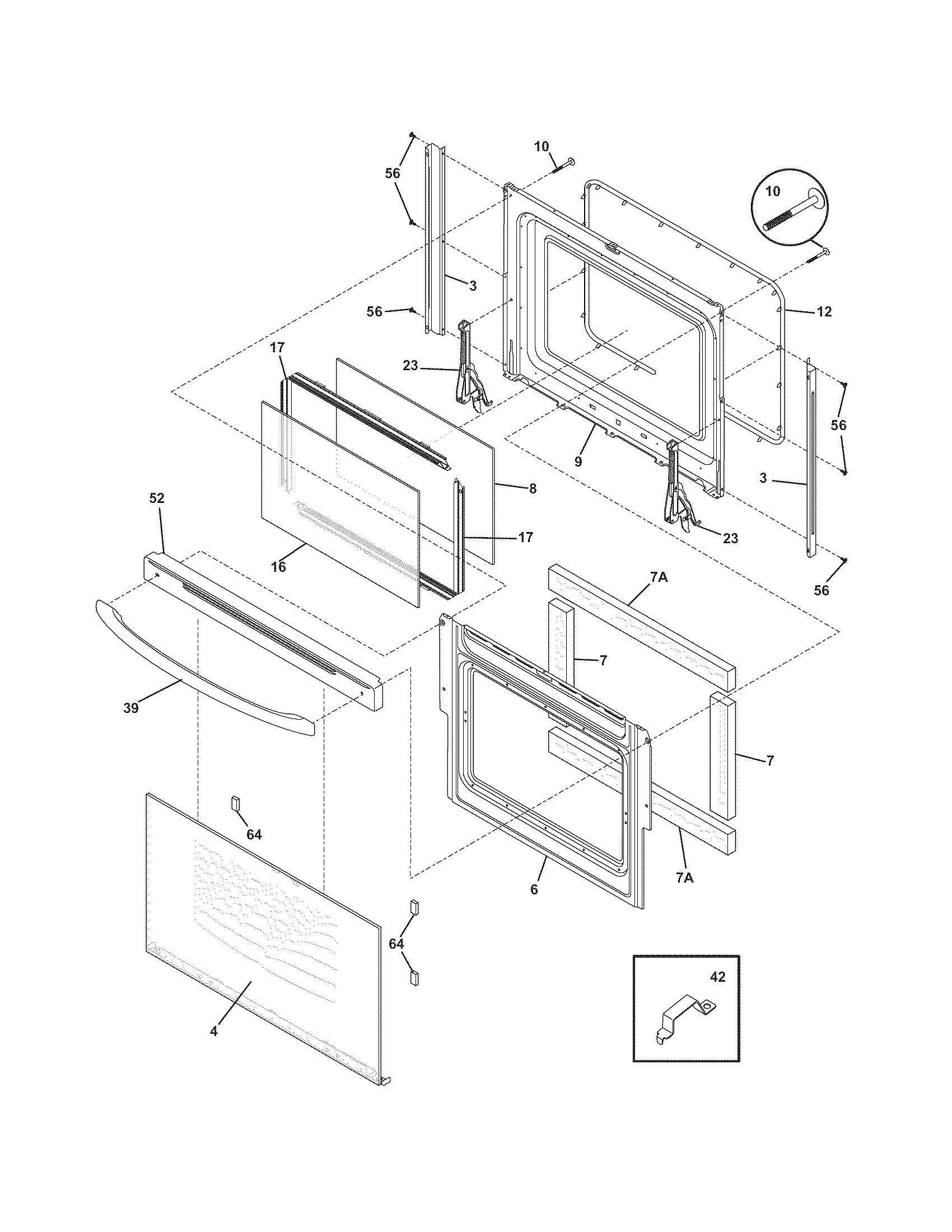 Frigidaire CFEF370GS2 door diagram