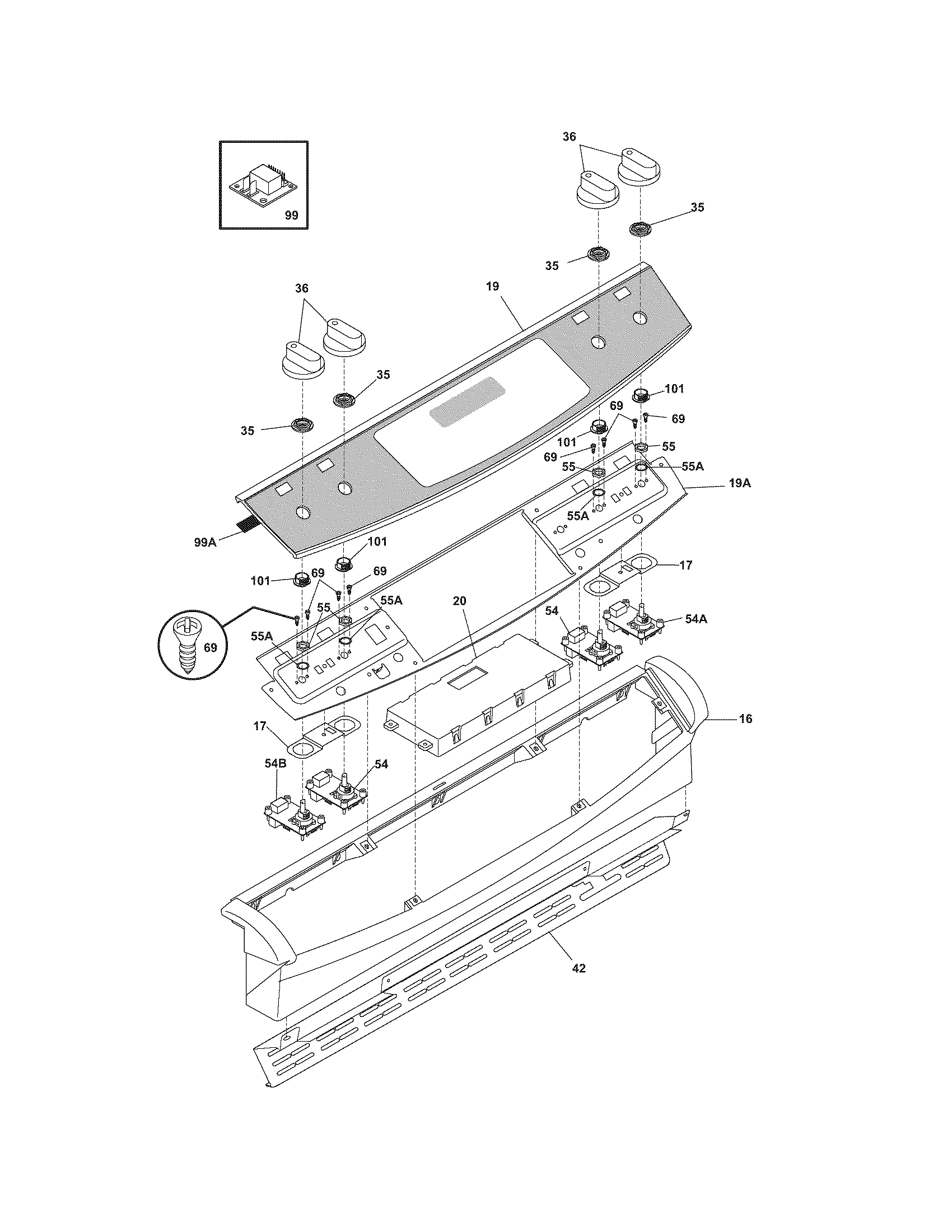 Frigidaire CPLES399EC8 backguard diagram