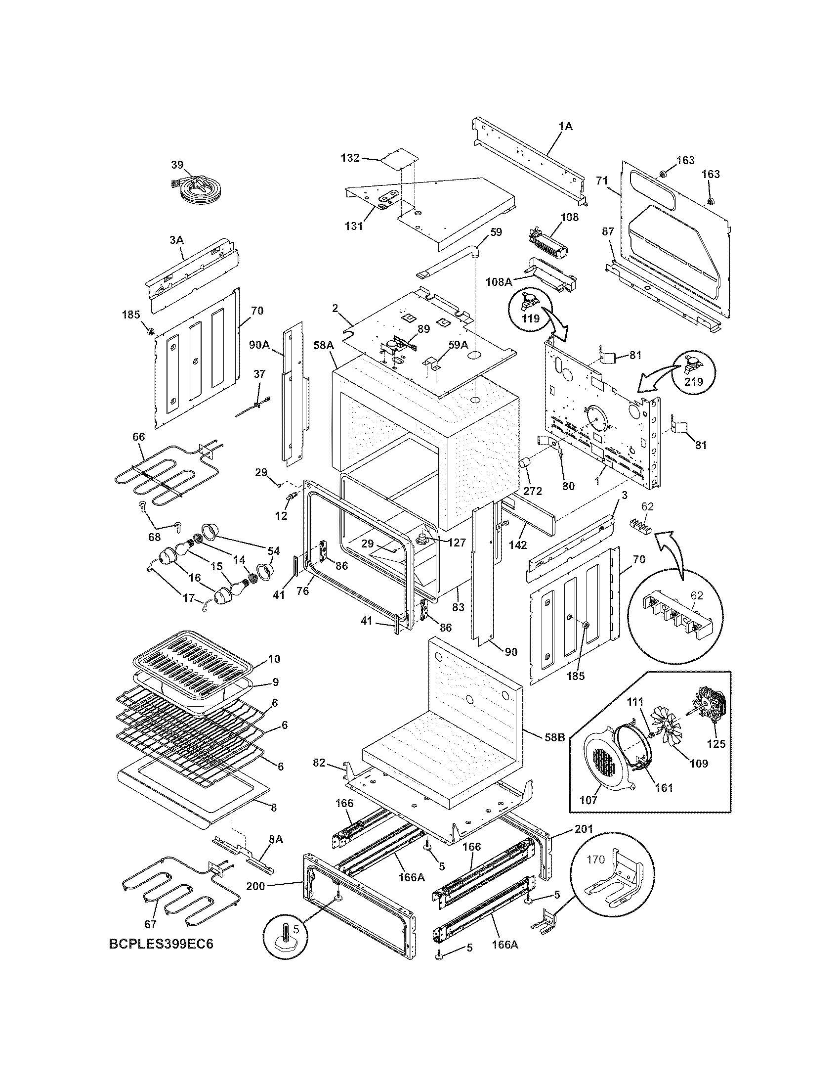 Frigidaire CPLES399EC8 body diagram