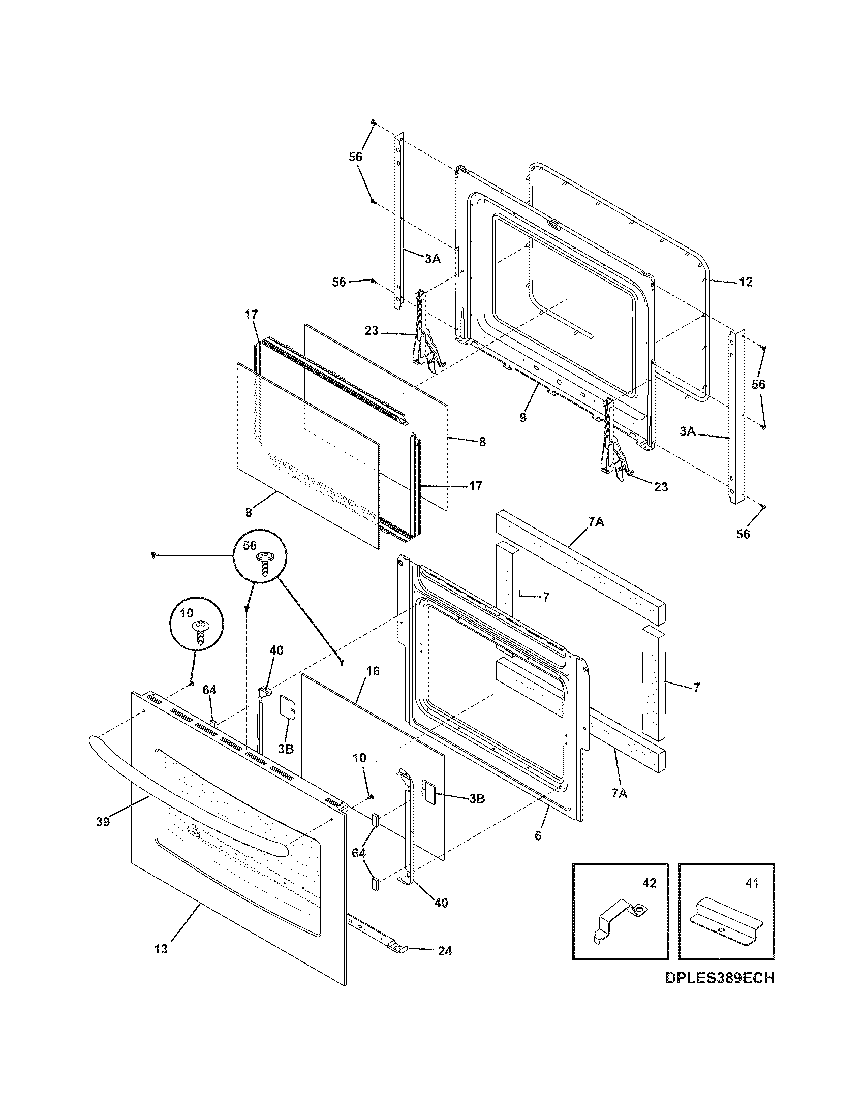 Frigidaire CPLES399EC8 door diagram