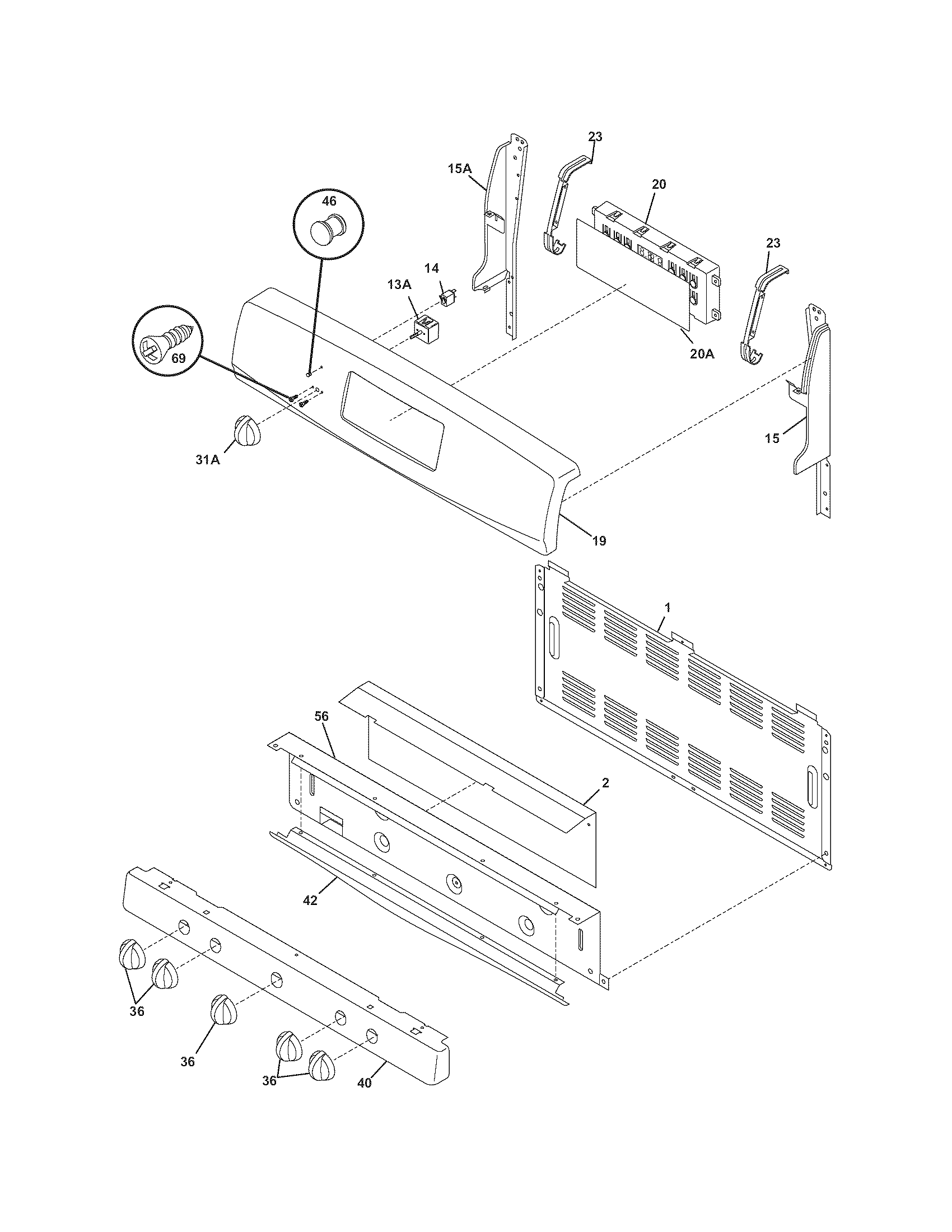 Frigidaire PLGFZ397GCA backguard diagram