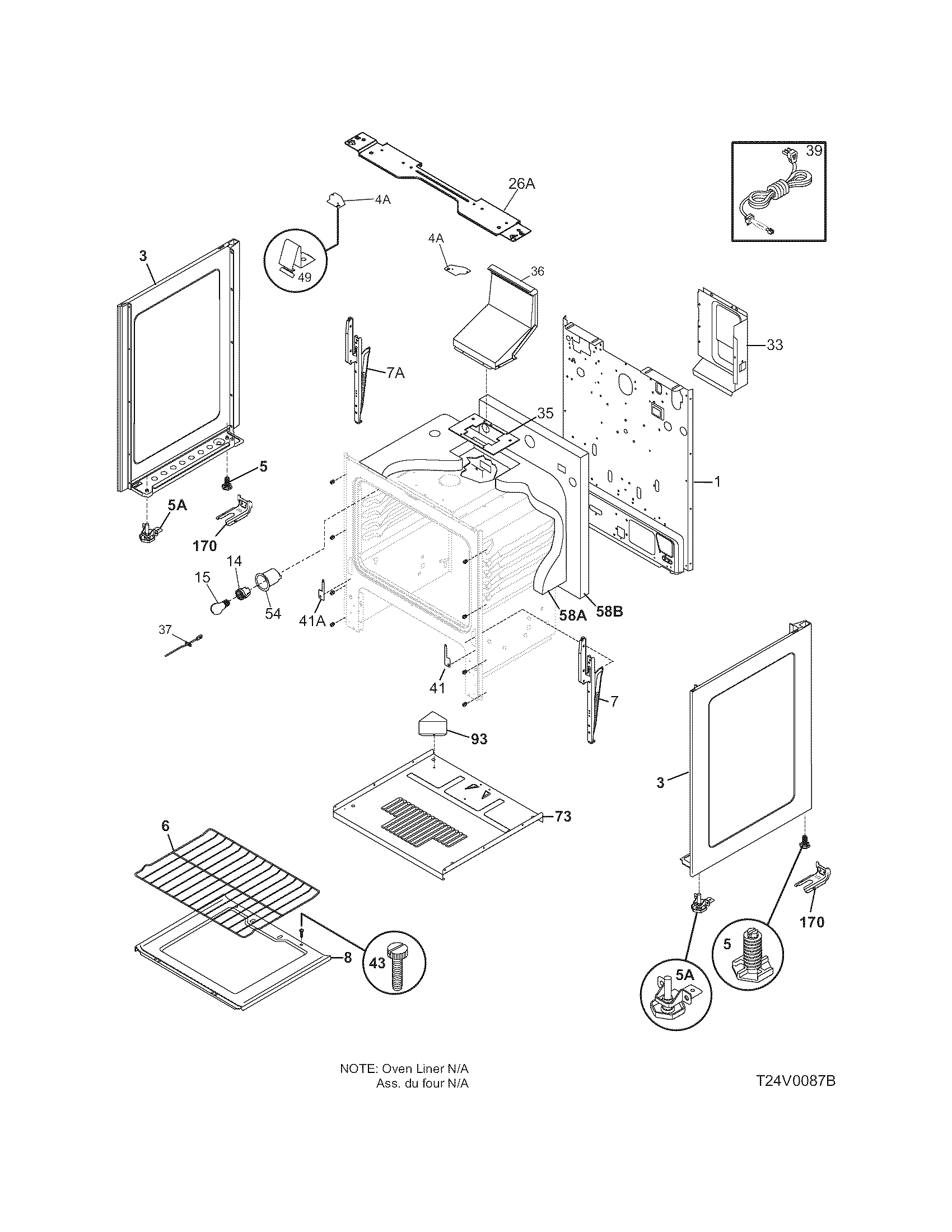 Frigidaire FGFS36FWC body diagram