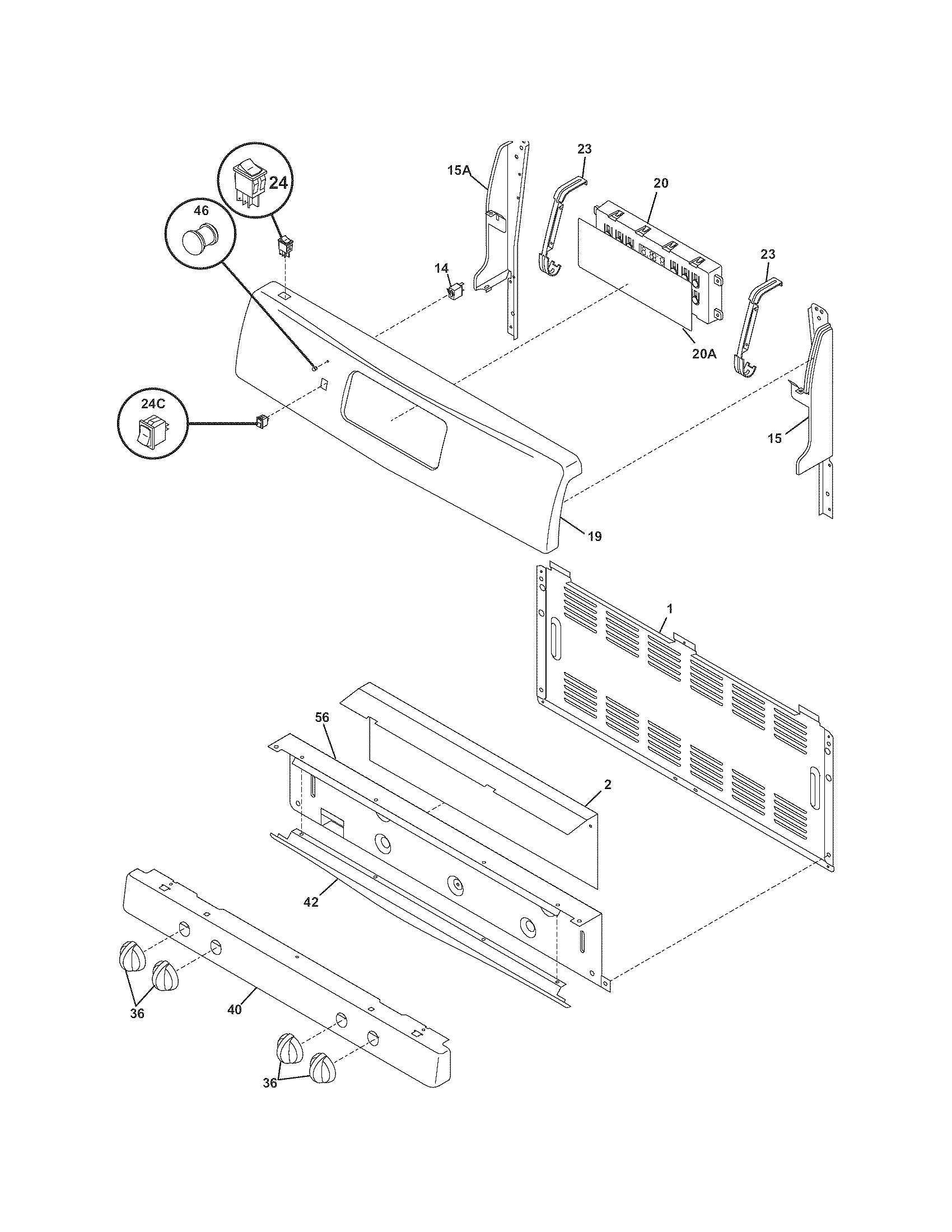 Frigidaire GLGFS75DQK backguard diagram