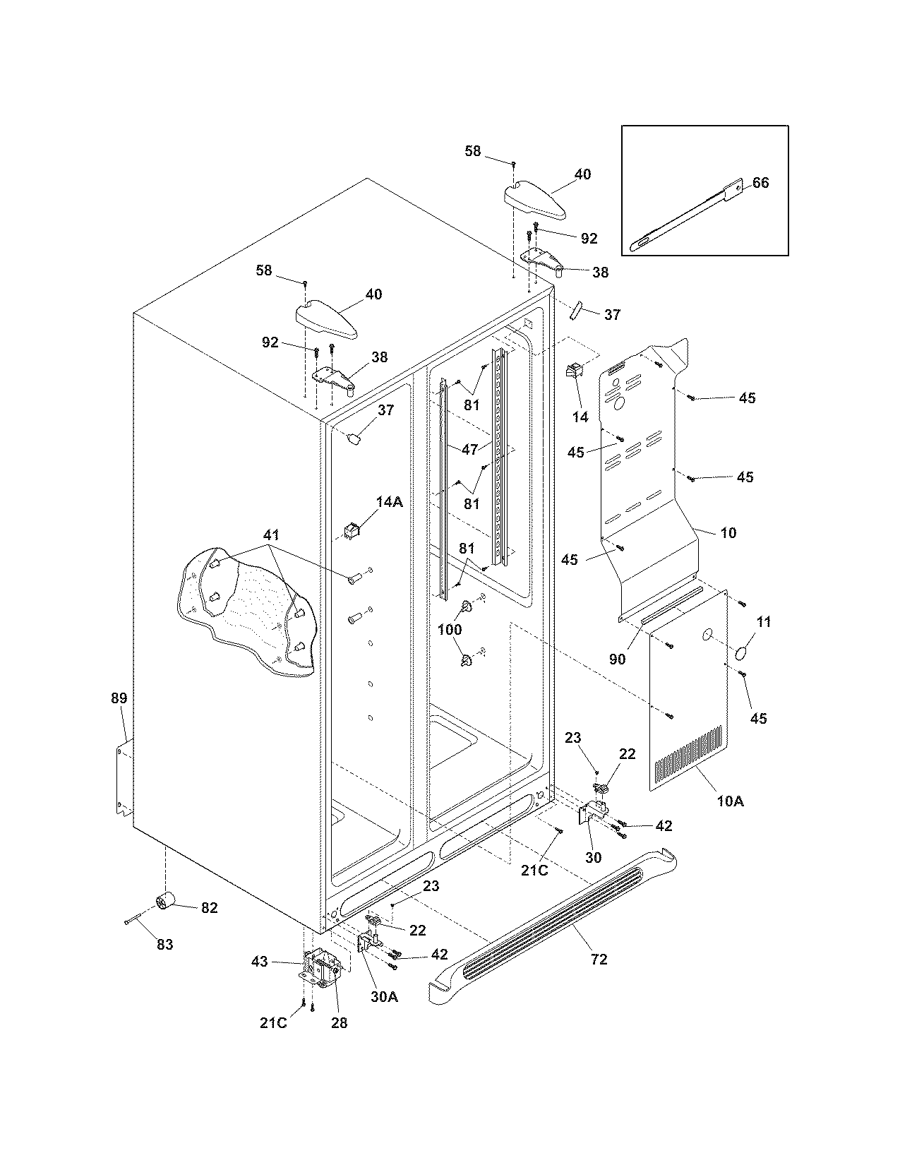 Frigidaire GLHS68EEQ2 cabinet diagram