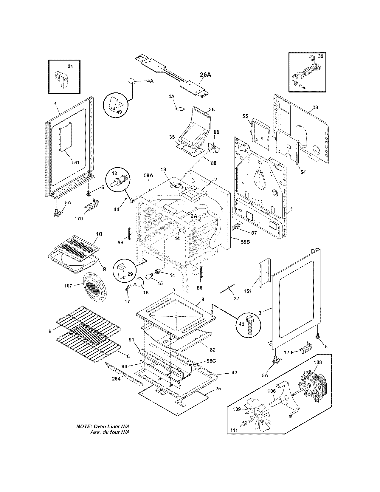Frigidaire GLGFS75DCK body diagram
