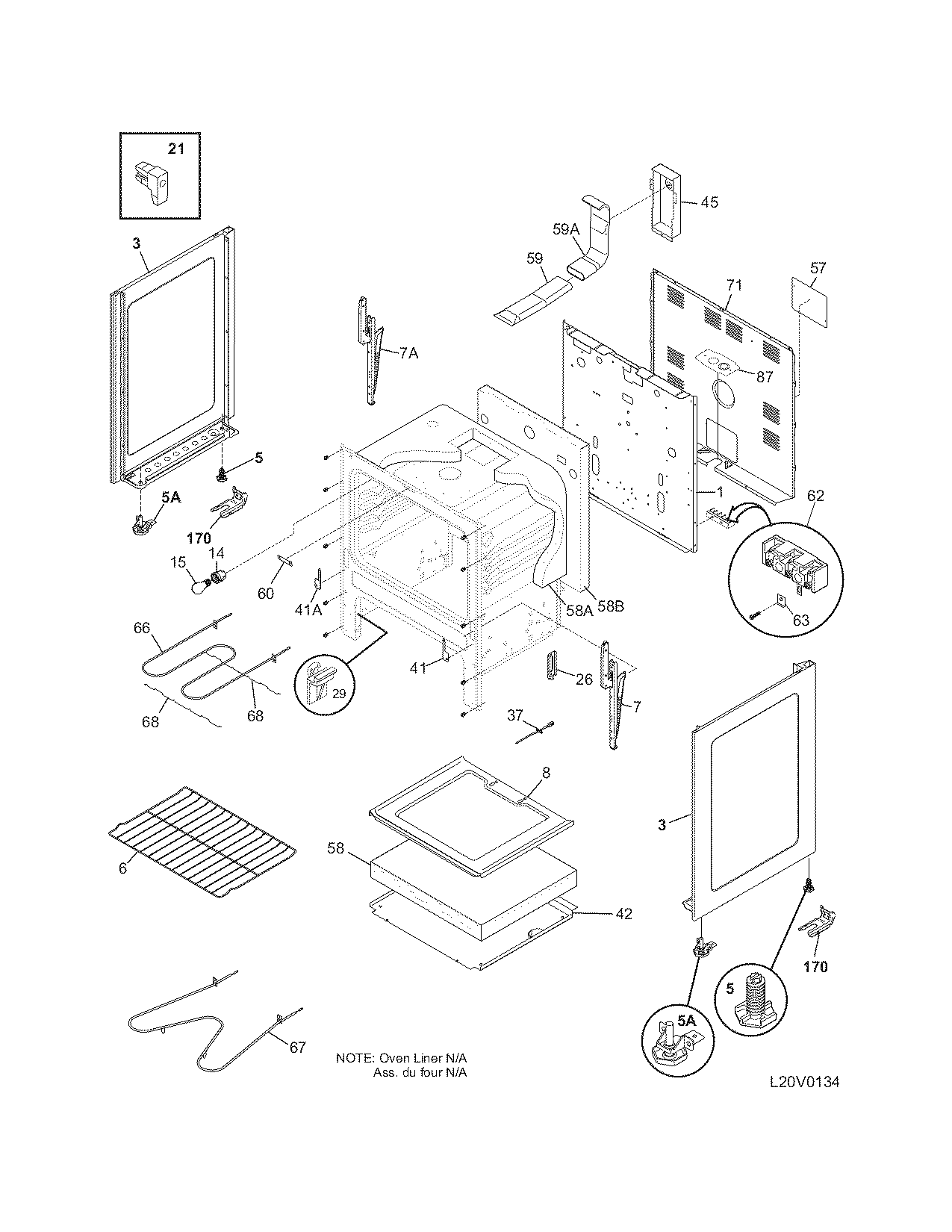 Frigidaire FEF336FMA body diagram
