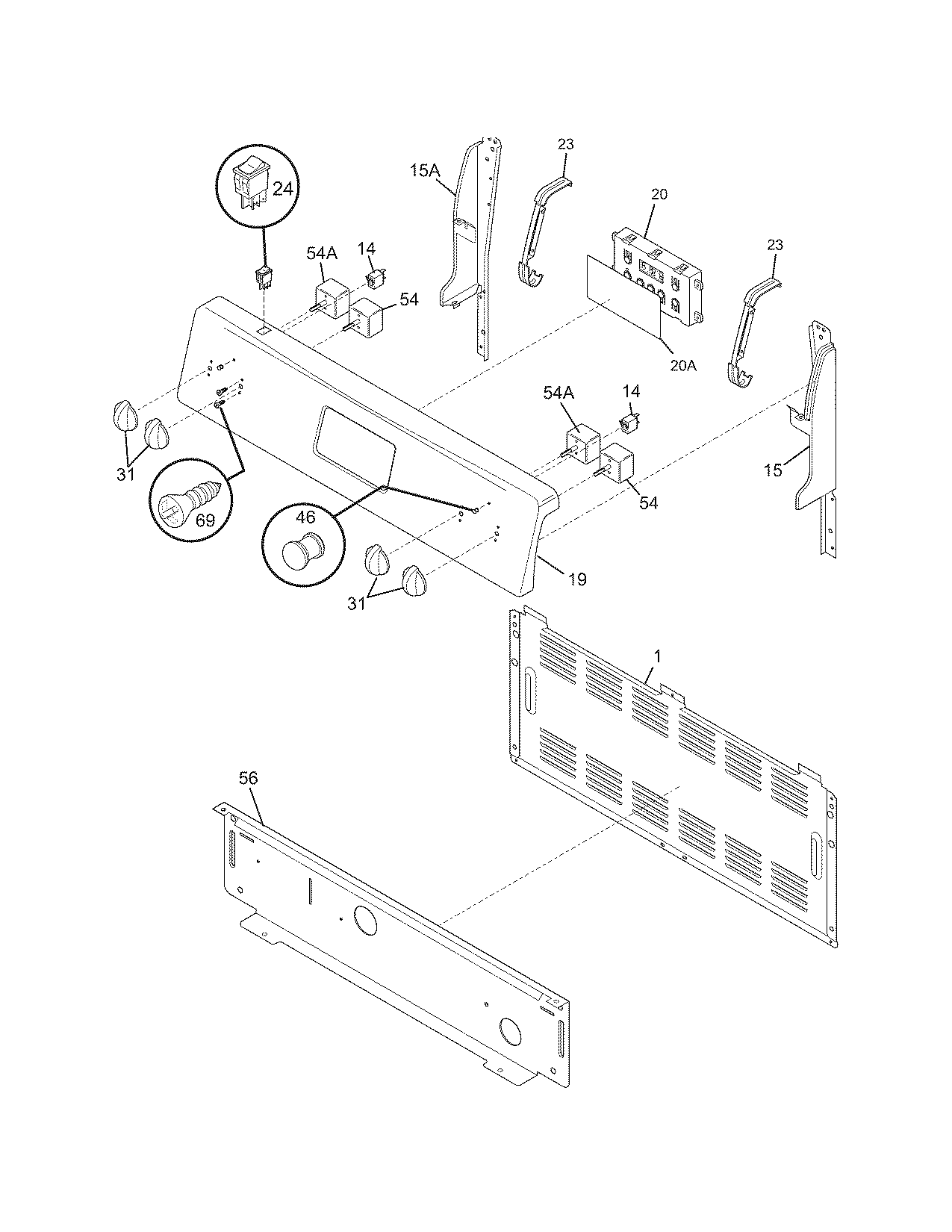 Frigidaire FEF336FMC backguard diagram