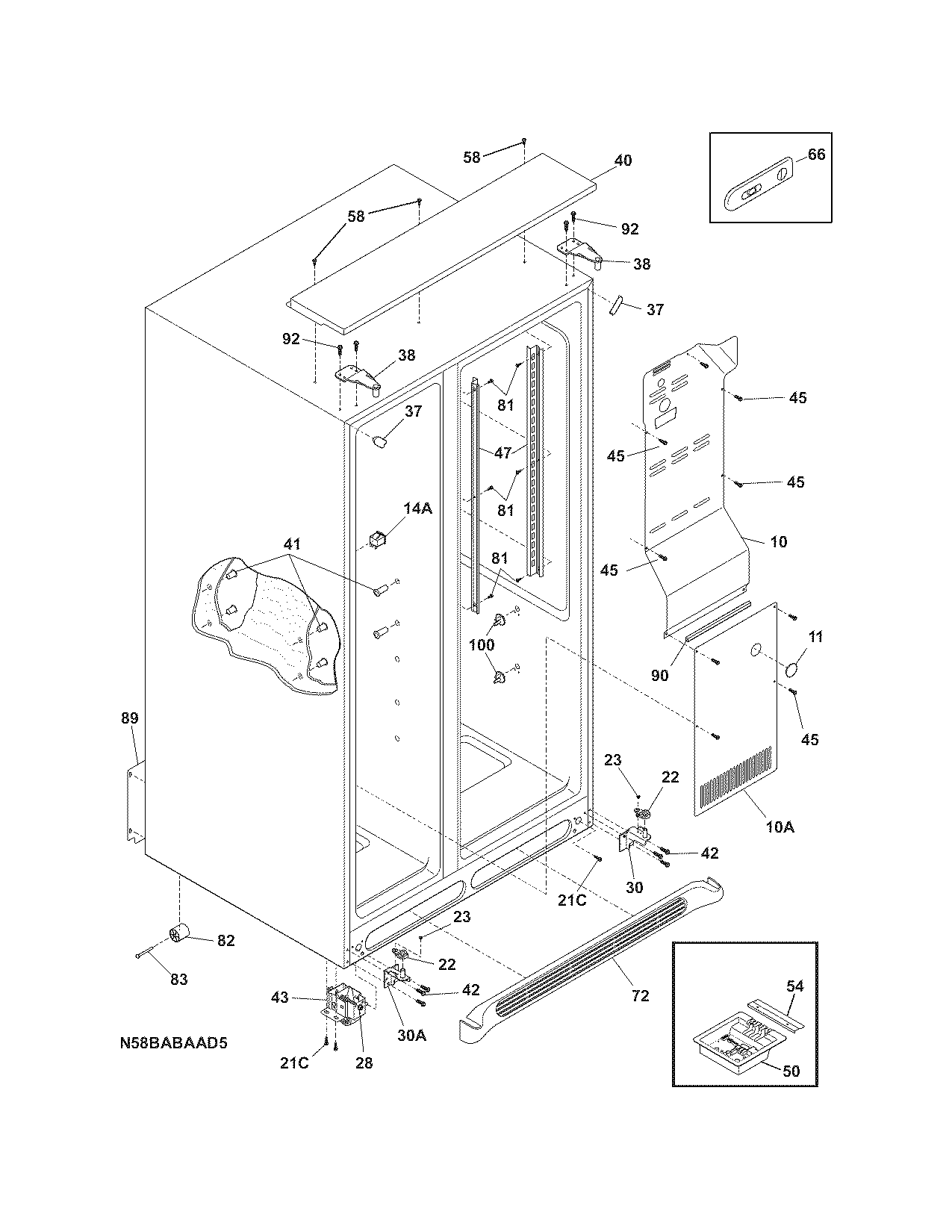 Frigidaire LECR23EFE0 cabinet diagram