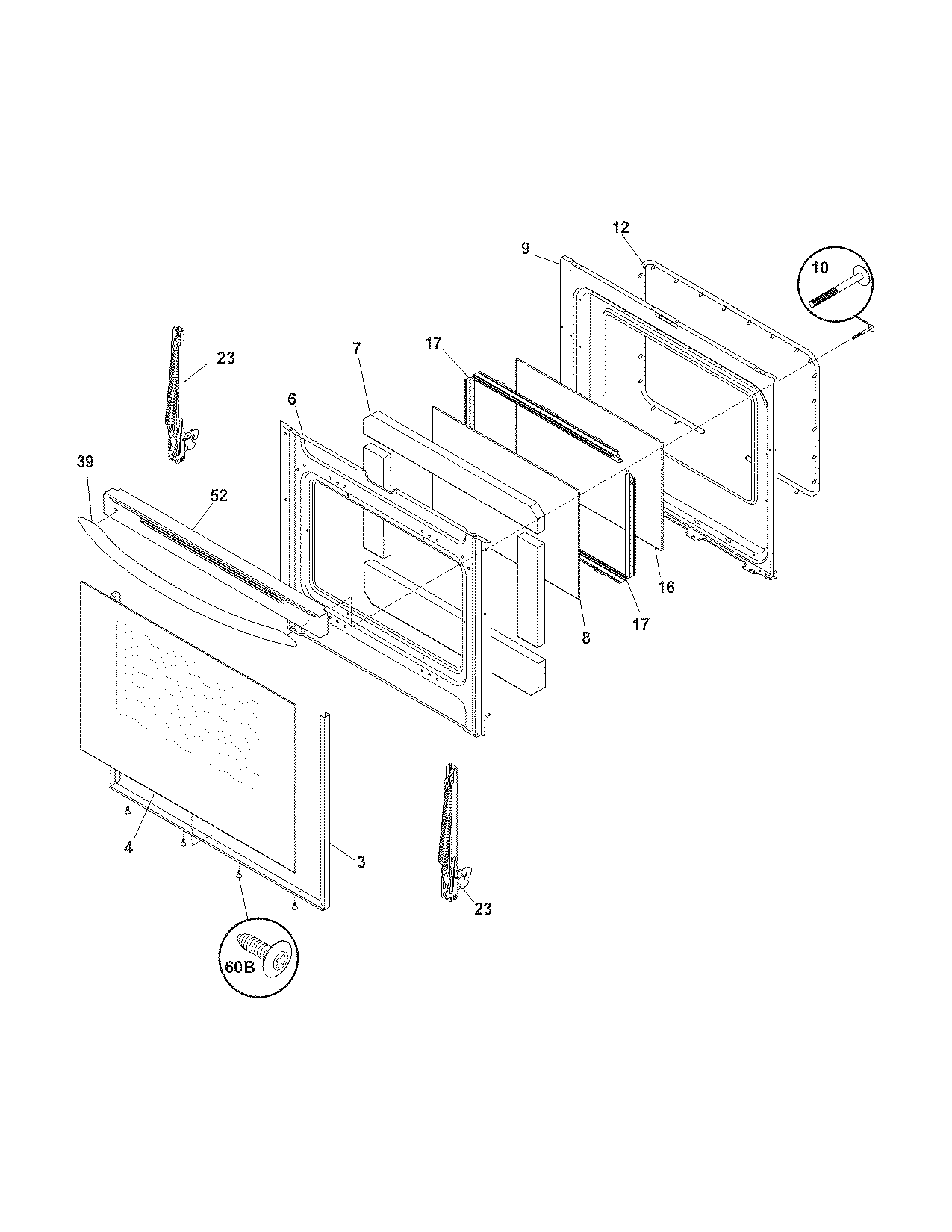 Frigidaire GLEFM97GPWB door diagram