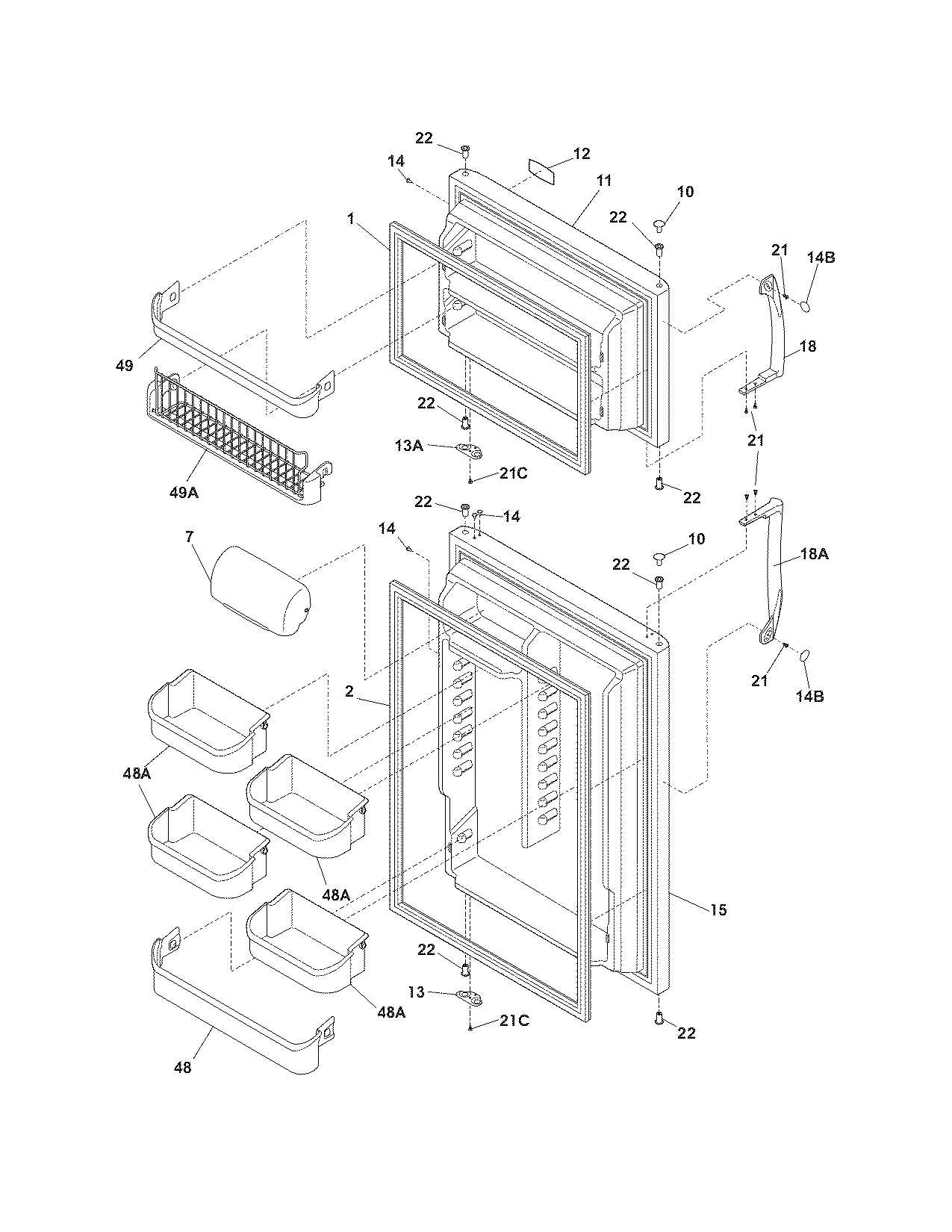 Frigidaire GLHT186JK0 door diagram