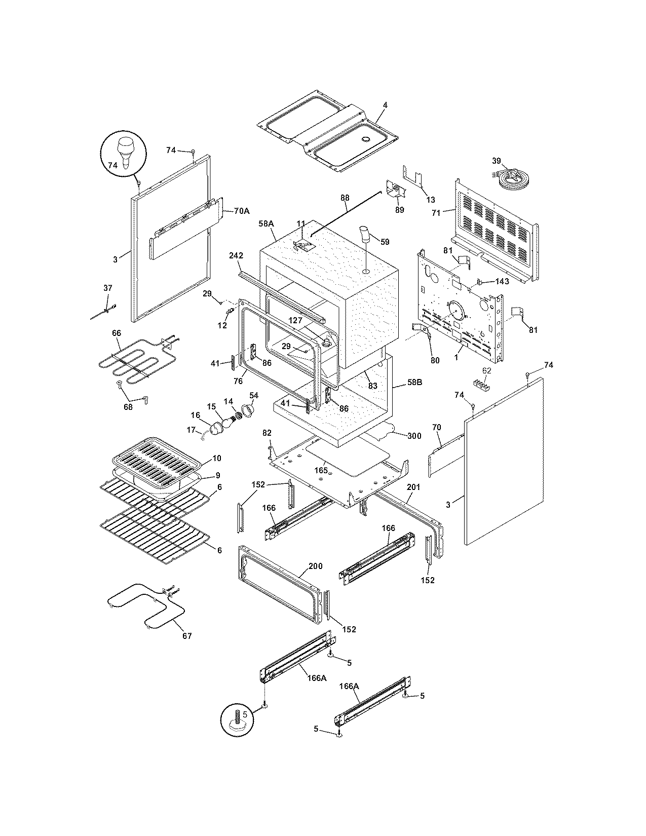 Frigidaire CFEF357GS2 body diagram