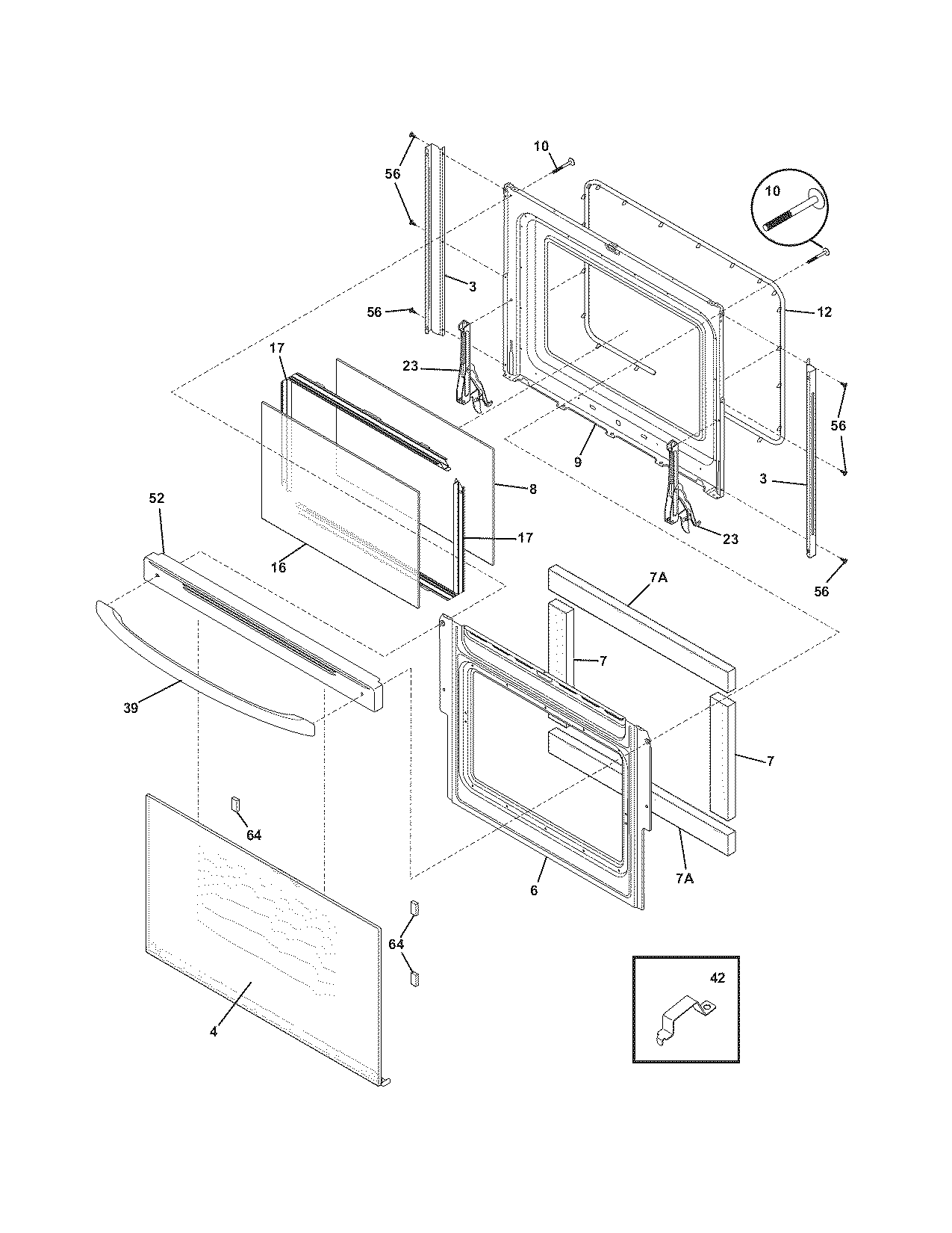 Frigidaire CFEF357GS2 door diagram