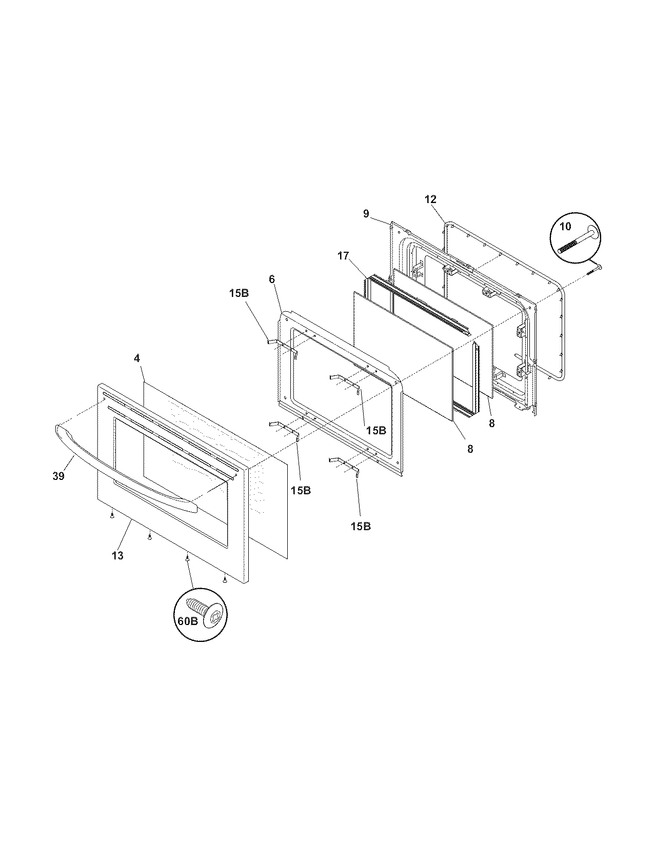 Frigidaire FEF336ECX door diagram