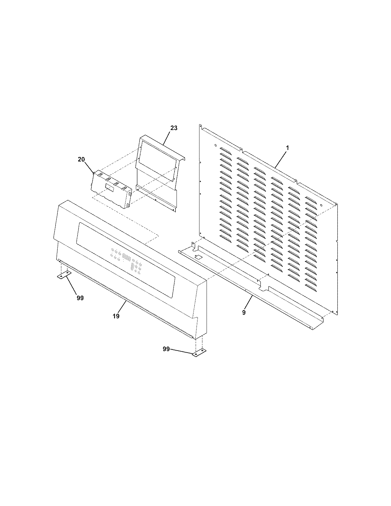 Frigidaire PLGF659GCA backguard diagram