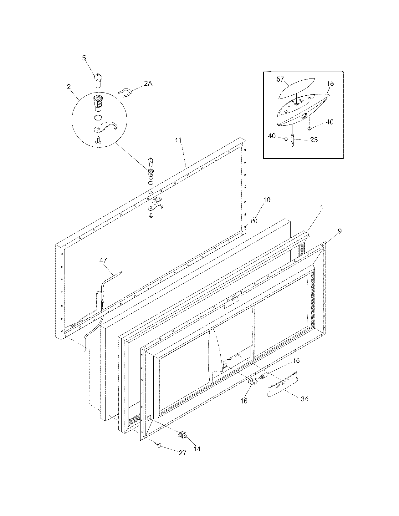 Frigidaire GLFC2027FW5 door diagram