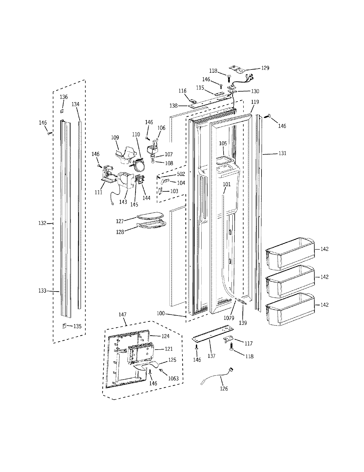 Electrolux E42BS75ETT door-freezer diagram