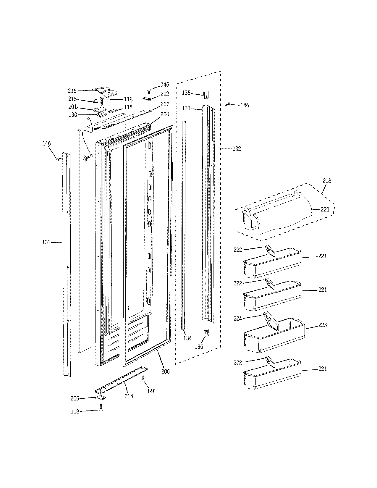 Electrolux E42BS75ETT door-fresh food/refr diagram