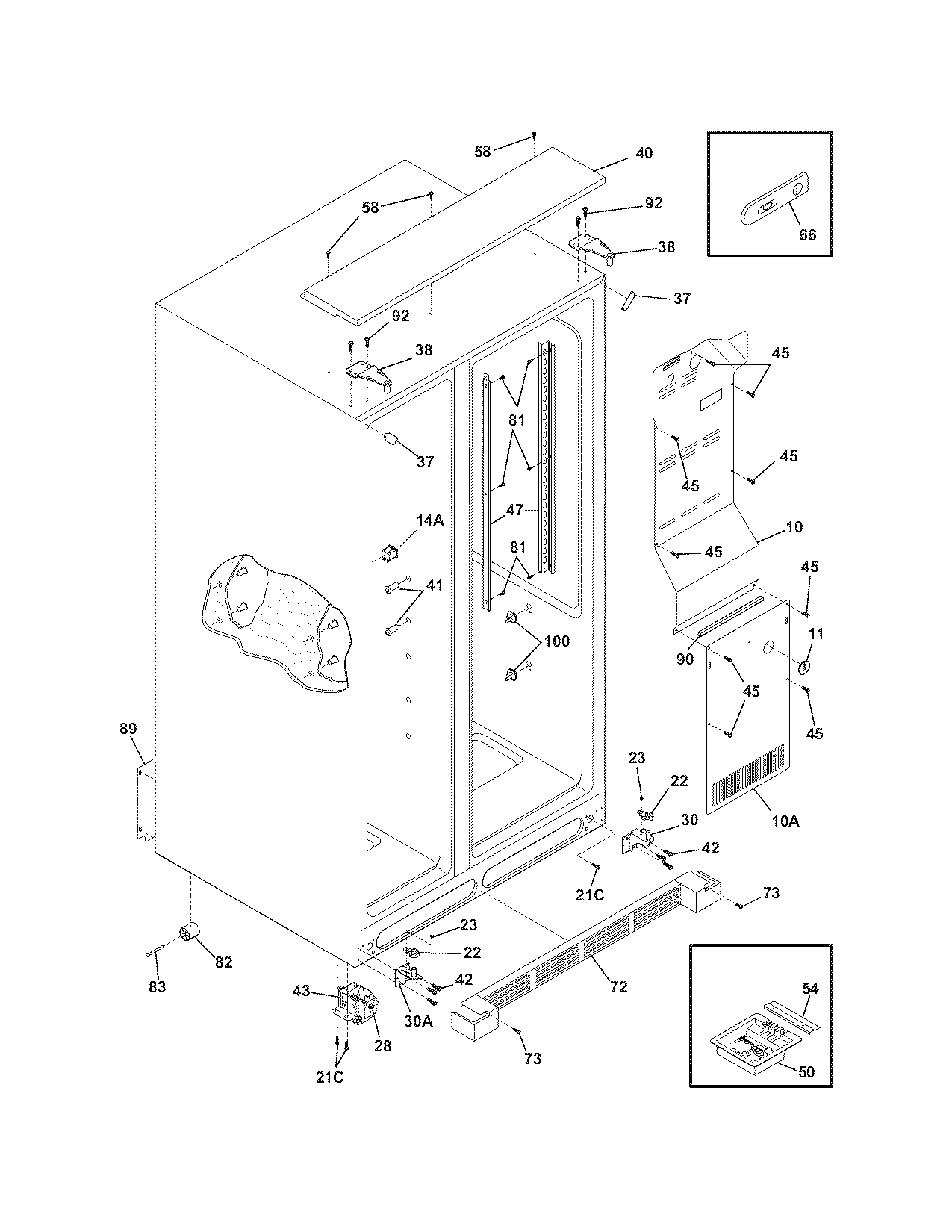 Electrolux E23CS78GPS4 cabinet diagram