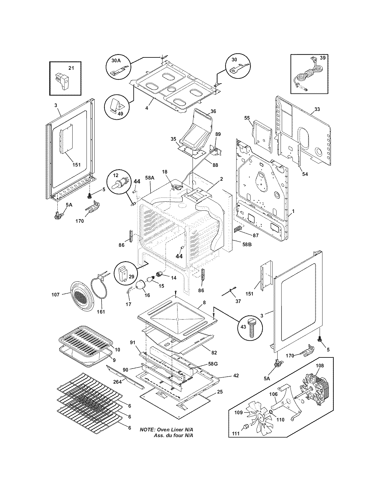 Frigidaire CGLGF389GSA body diagram