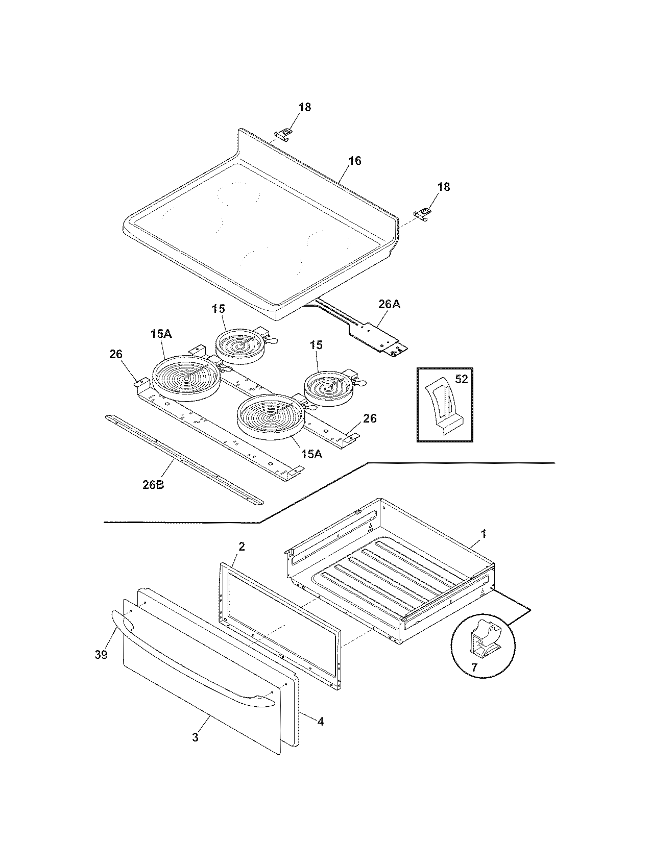 Kenmore 79096008800 top/drawer diagram