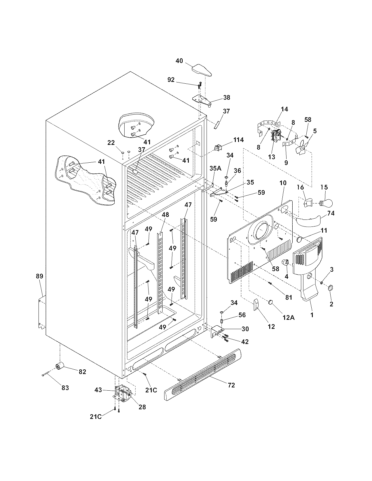 Kenmore 25367952800 cabinet diagram