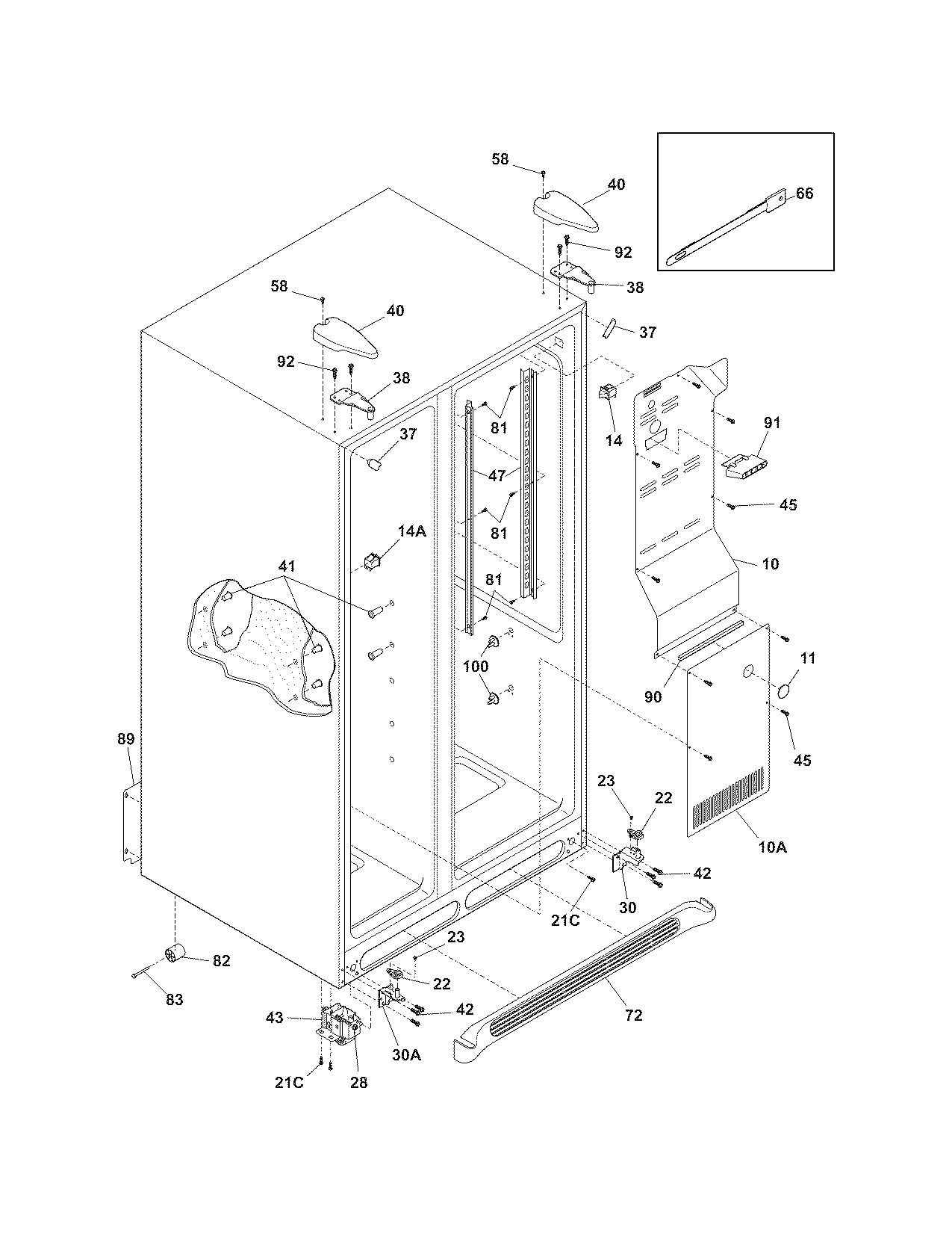Frigidaire GLHS38EJB0 cabinet diagram
