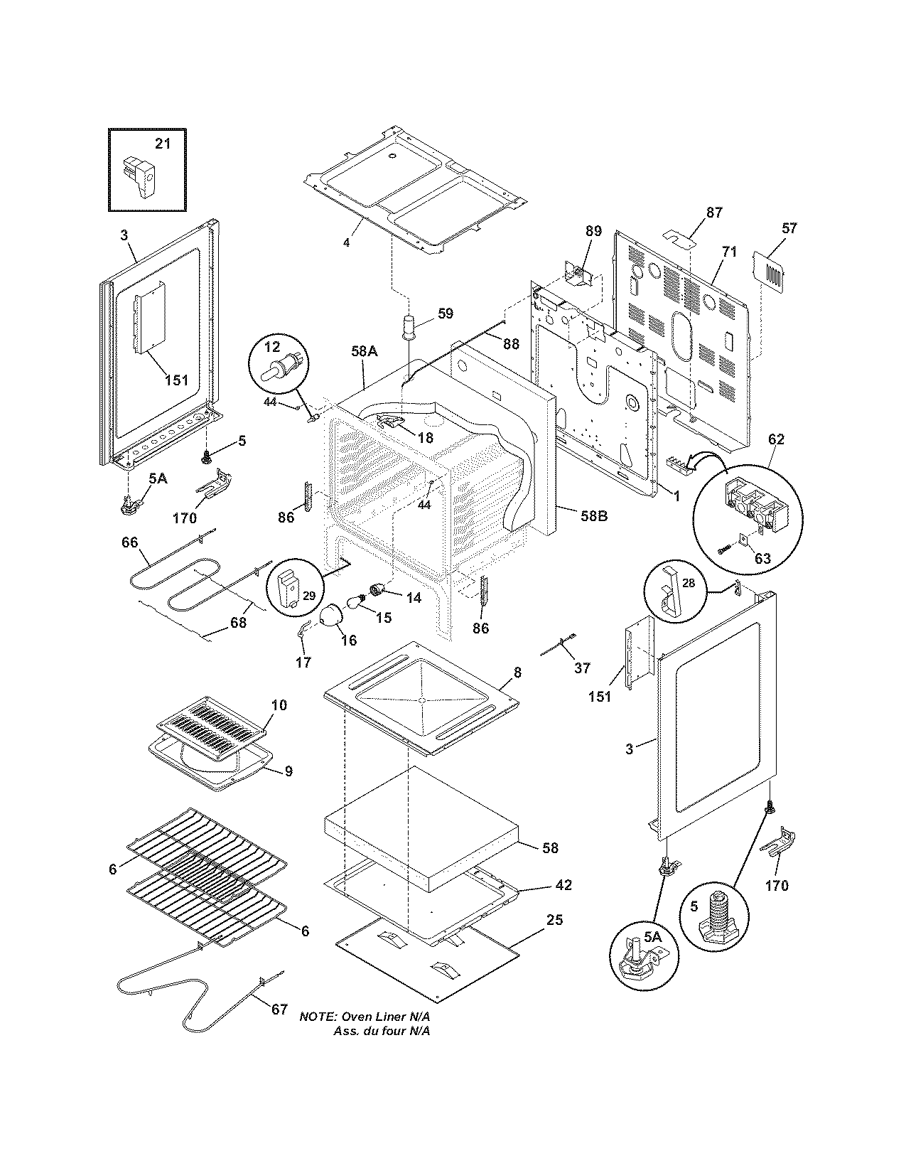 Crosley CRE3860GQBA body diagram