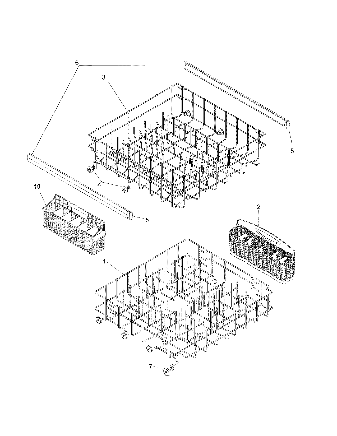 Kenmore 58714143405 racks diagram