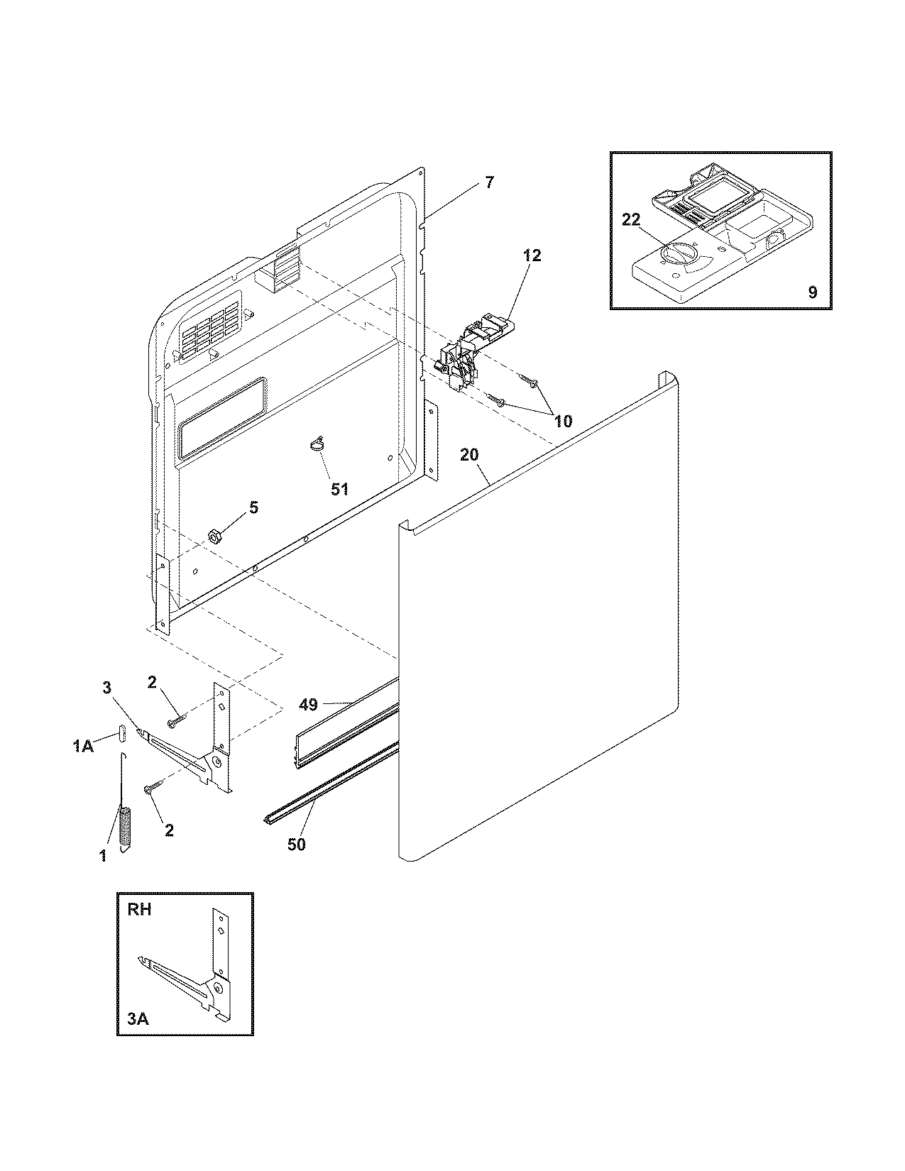 Kenmore 58715242701 door diagram
