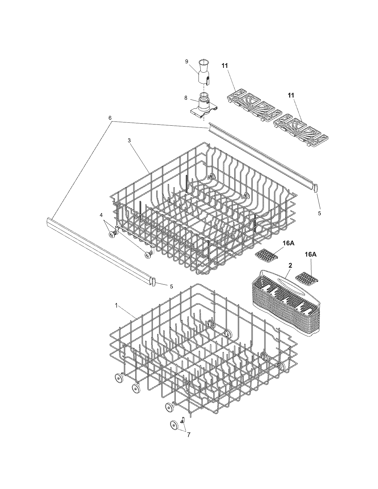 Kenmore 58715242701 racks diagram