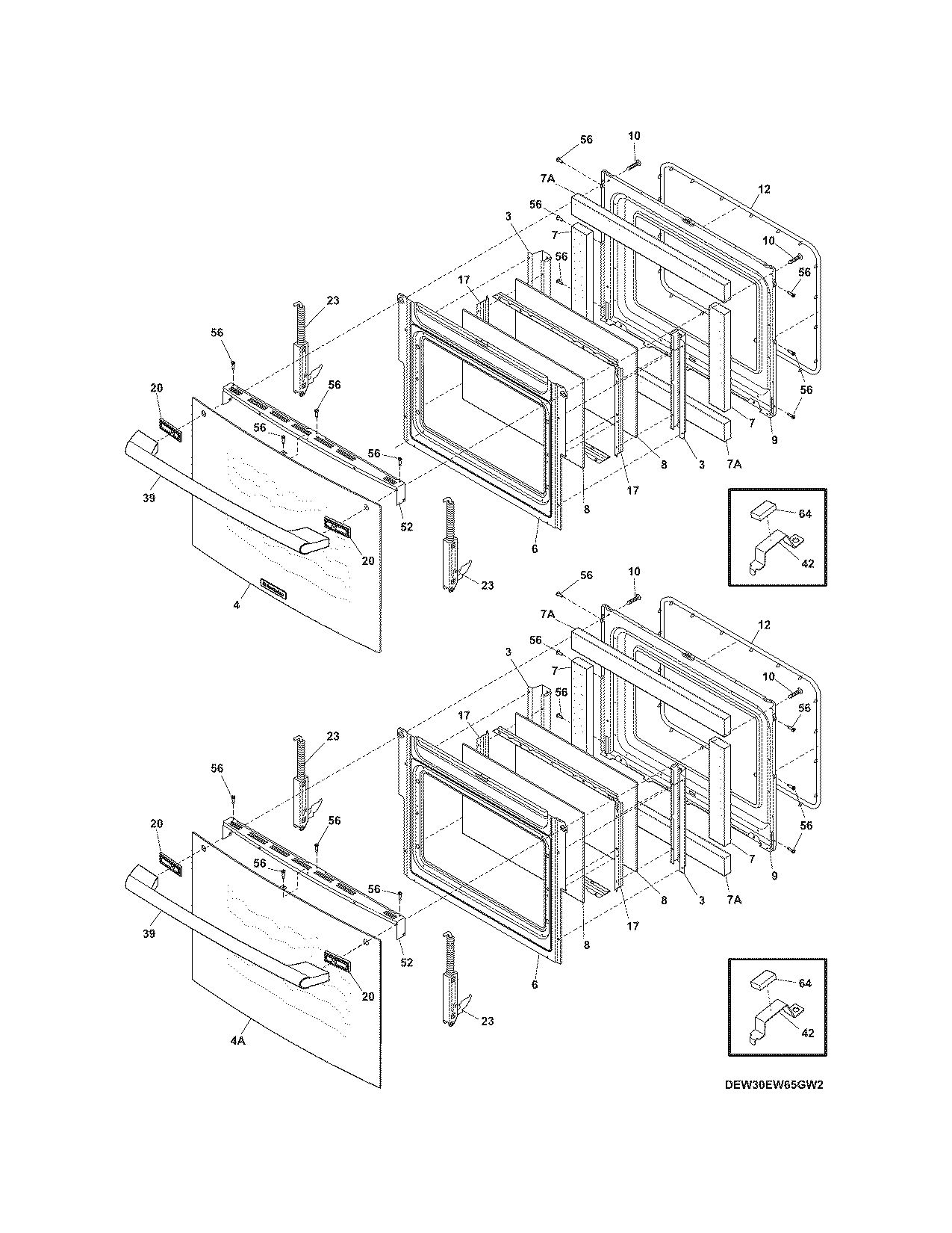 Electrolux EW27EW65GB2 door diagram