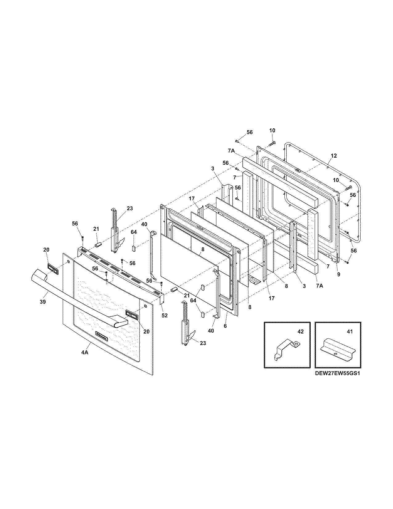 Electrolux EW27EW55GS1 door diagram