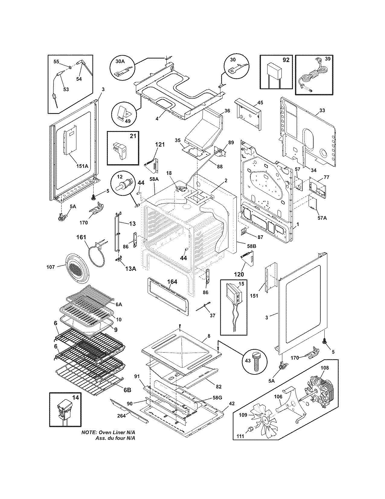 Electrolux EW30GF65GBA body diagram