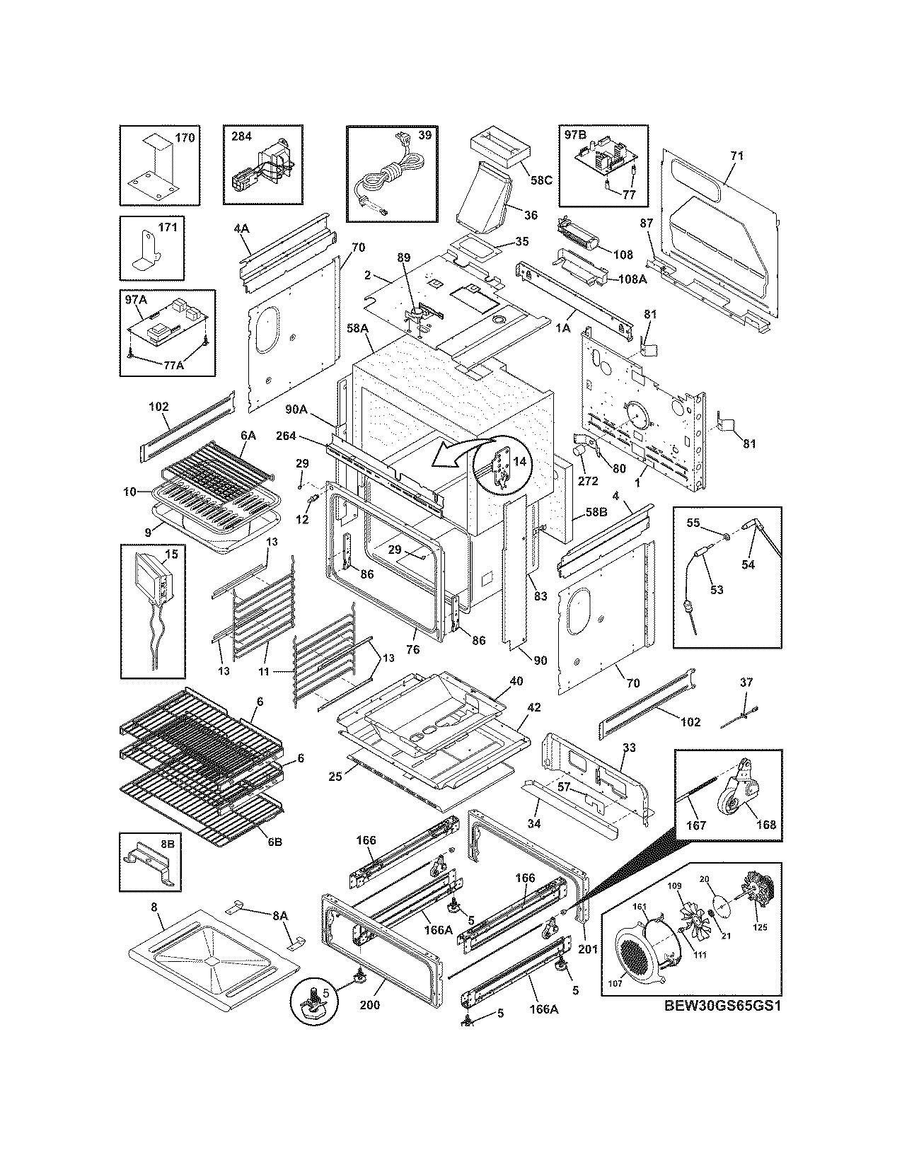 Electrolux EW30GS65GW1 body diagram