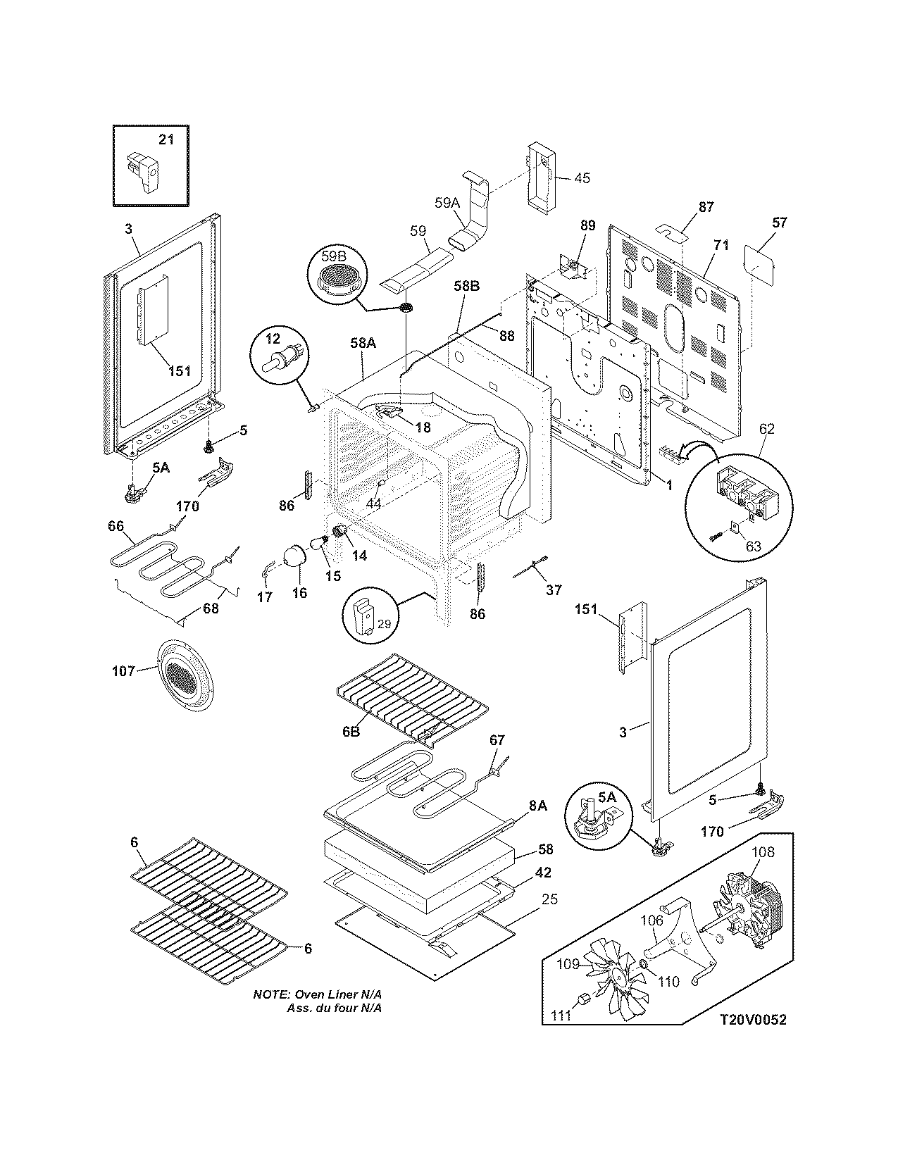 Frigidaire FEFL79FCC body diagram