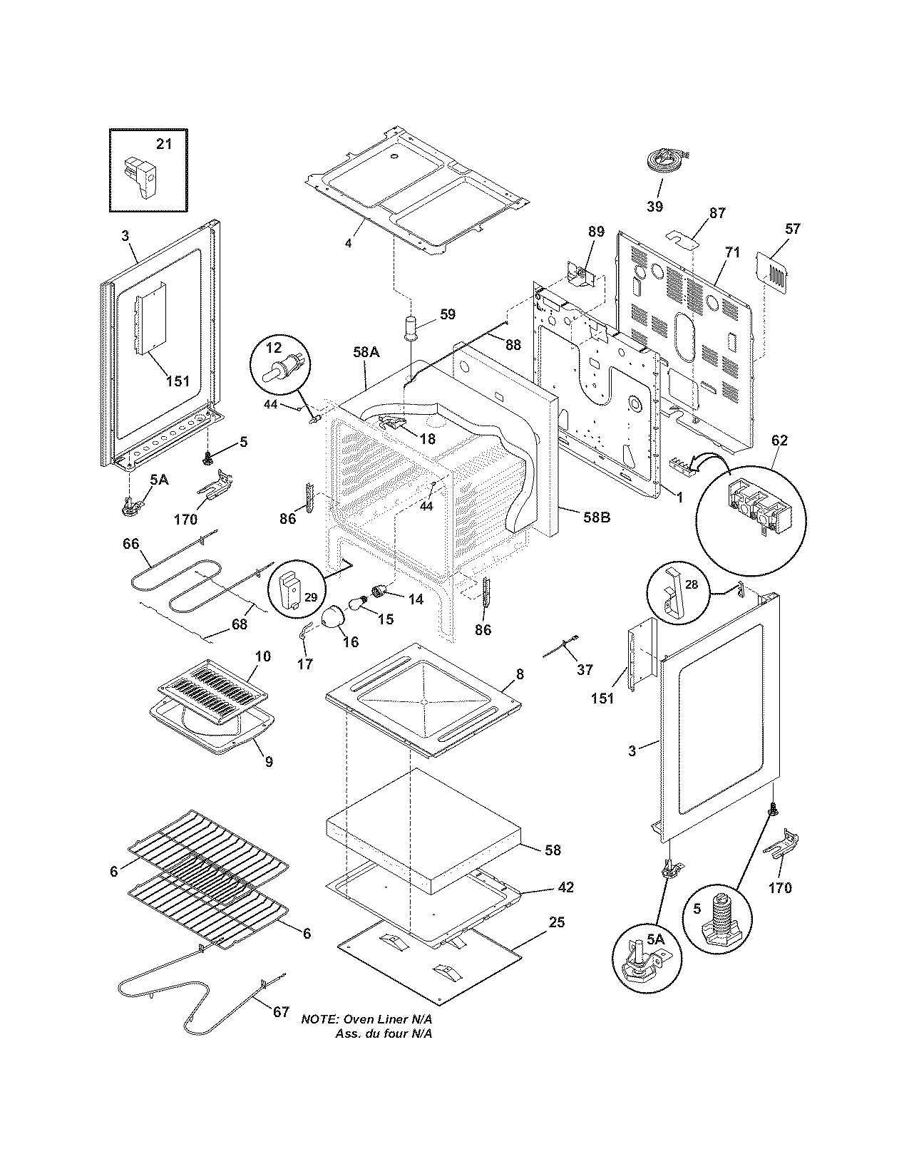 Frigidaire CFEF355FSC body diagram