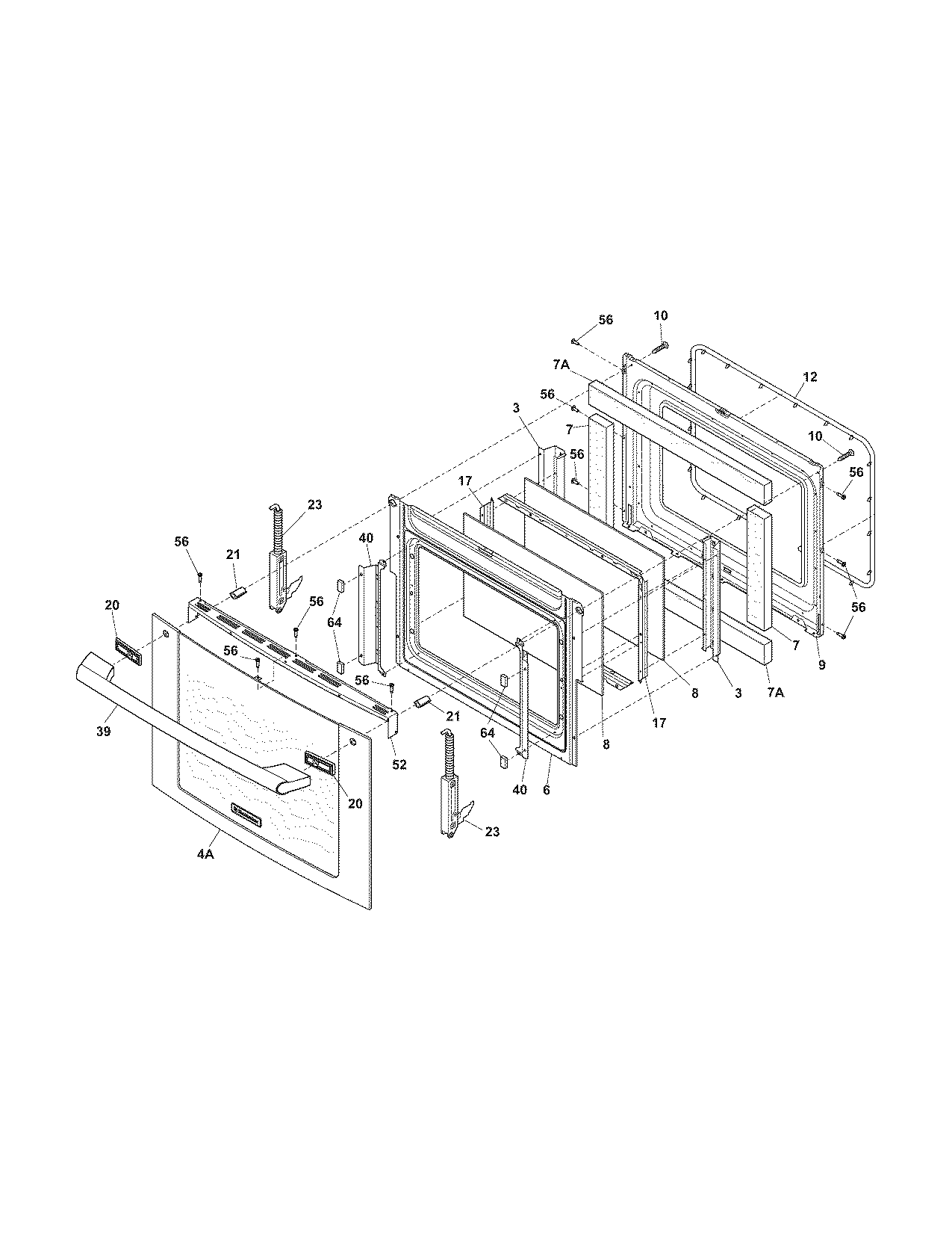 Electrolux EW30EW55GS1 door diagram