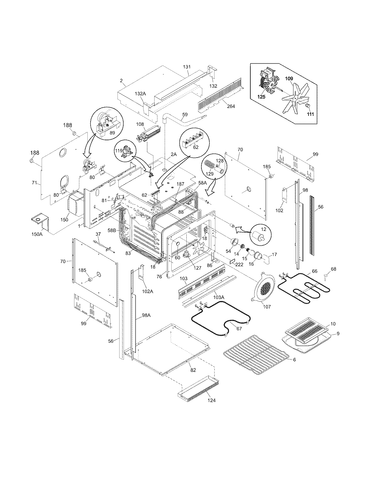 Frigidaire GLEB27Z7HBA body diagram