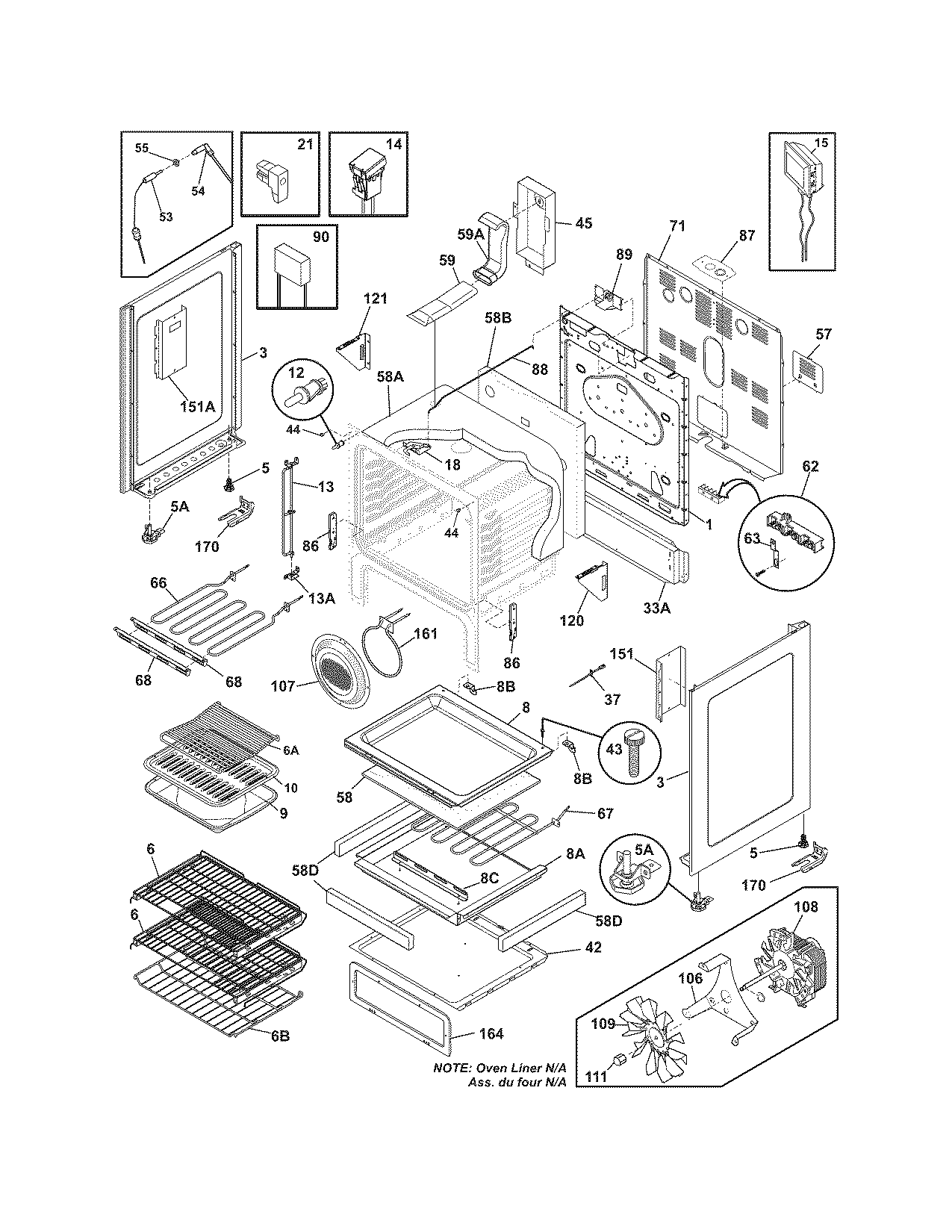 Electrolux EW30EF65GSB body diagram