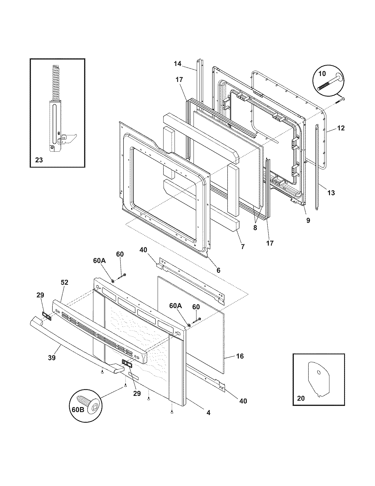 Electrolux EW30GF65GSA door diagram
