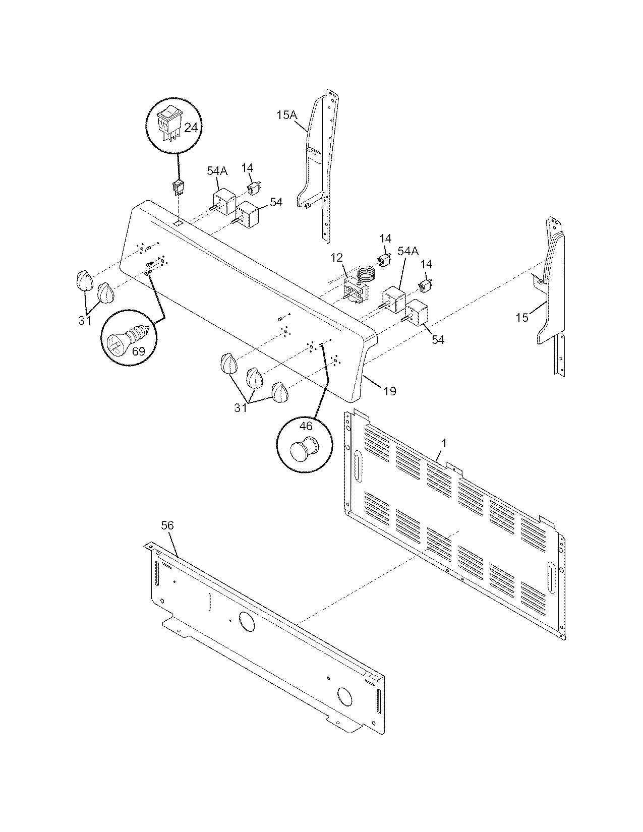 Frigidaire CFEF311GSB backguard diagram