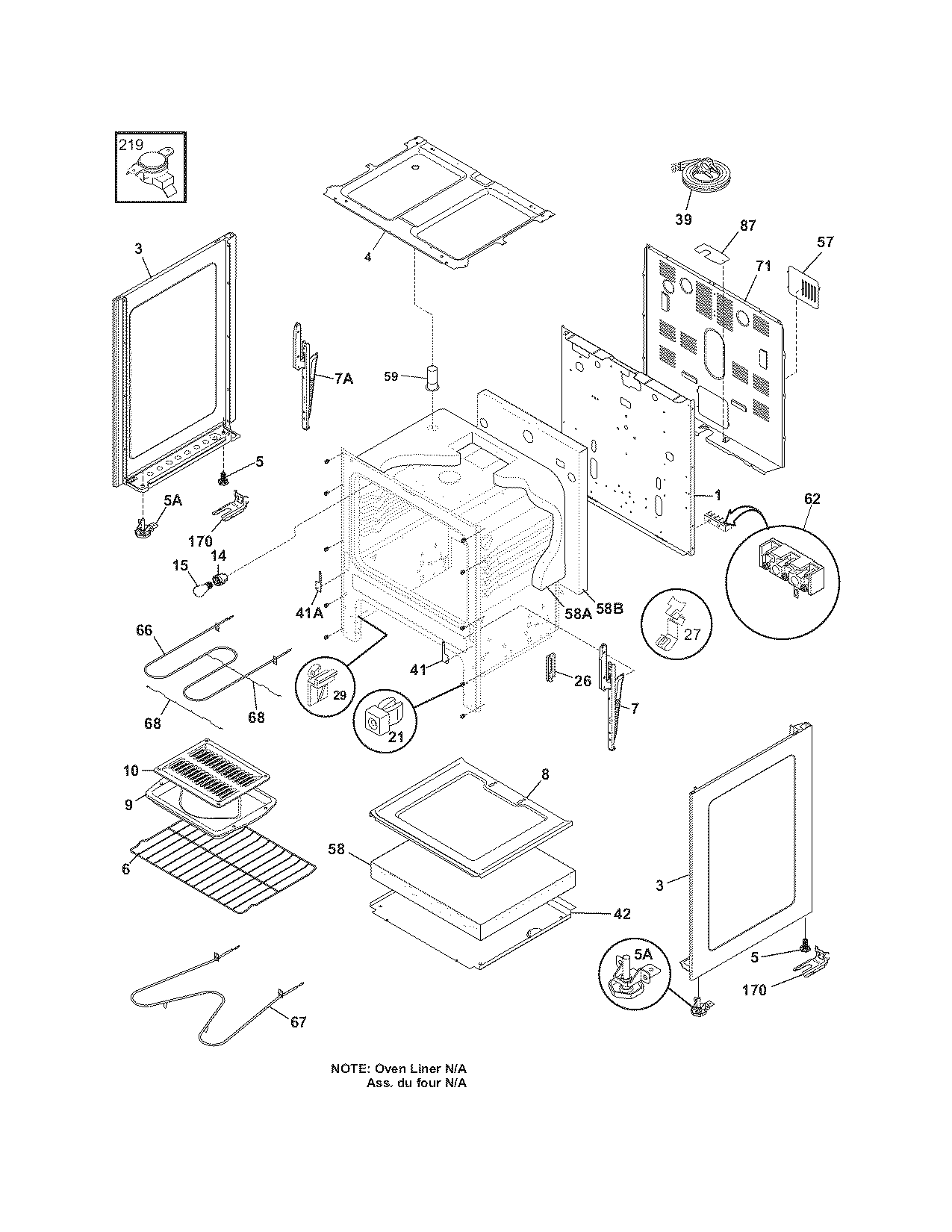 Frigidaire CFEF311GSB body diagram