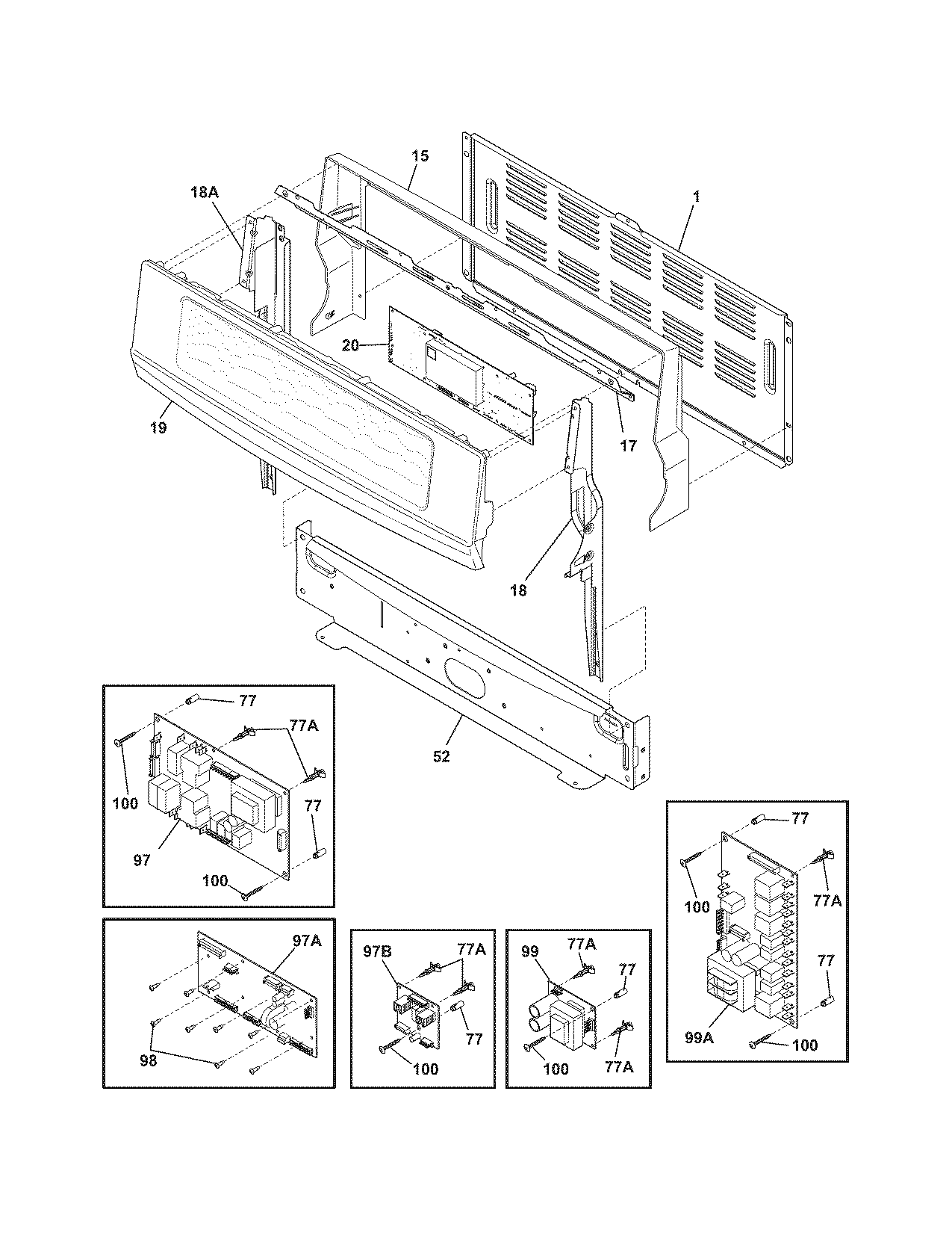 Electrolux EI30EF55GSA backguard diagram