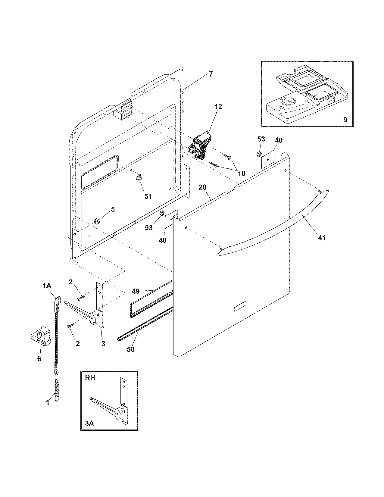 Frigidaire FDB4315LFB0 door diagram