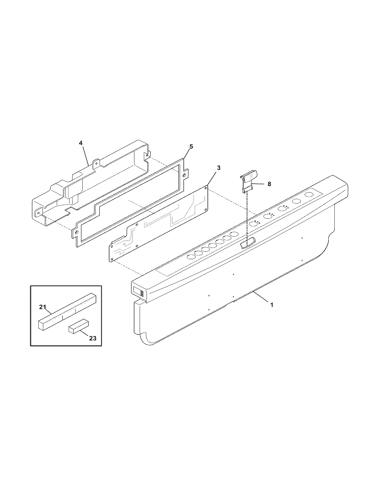 Frigidaire GLD4355RFS0 control panel diagram